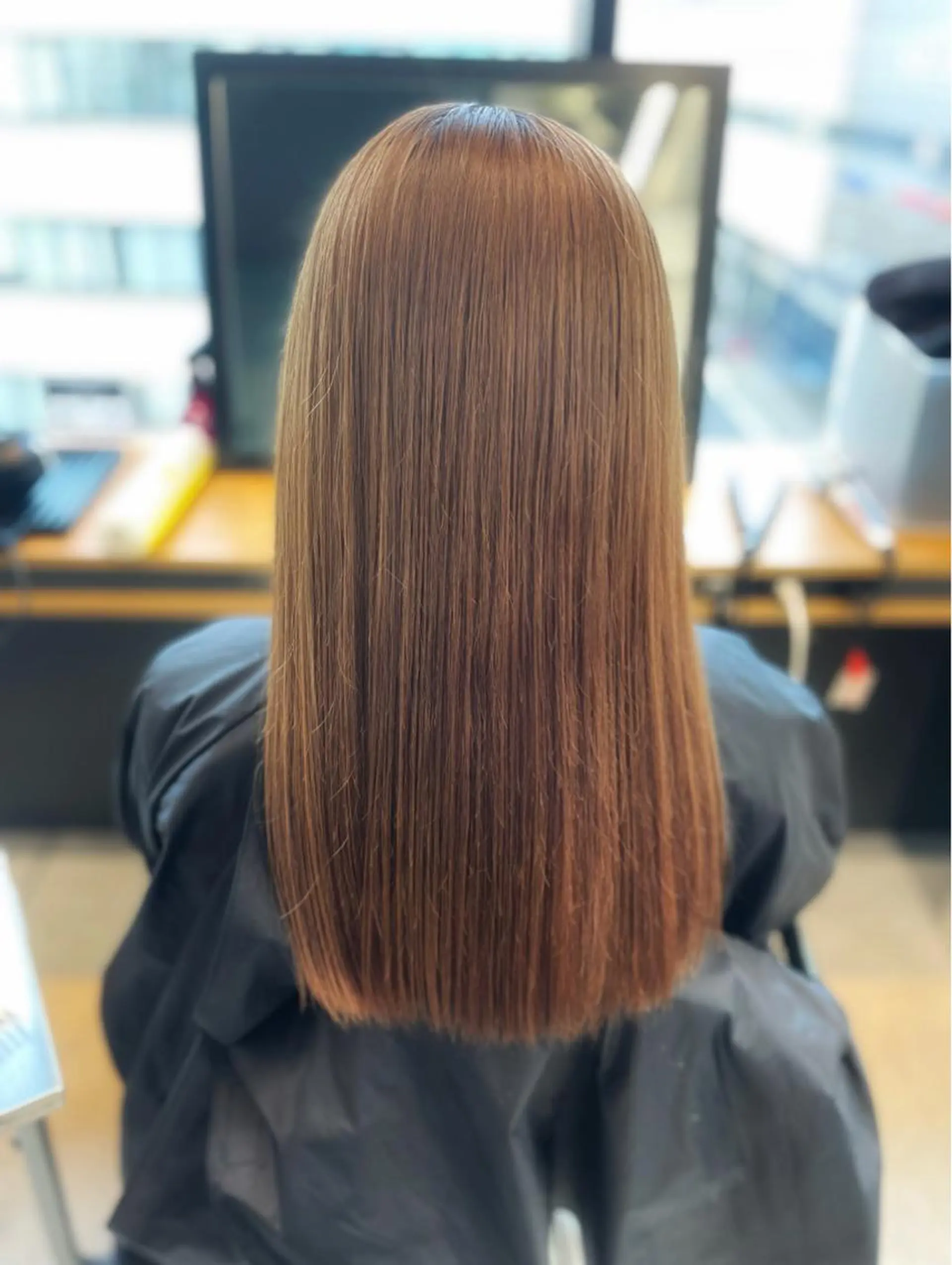 ロング カラー ブラウンカラー オレンジ オレンジブラウン porto みなみのヘアスタイル