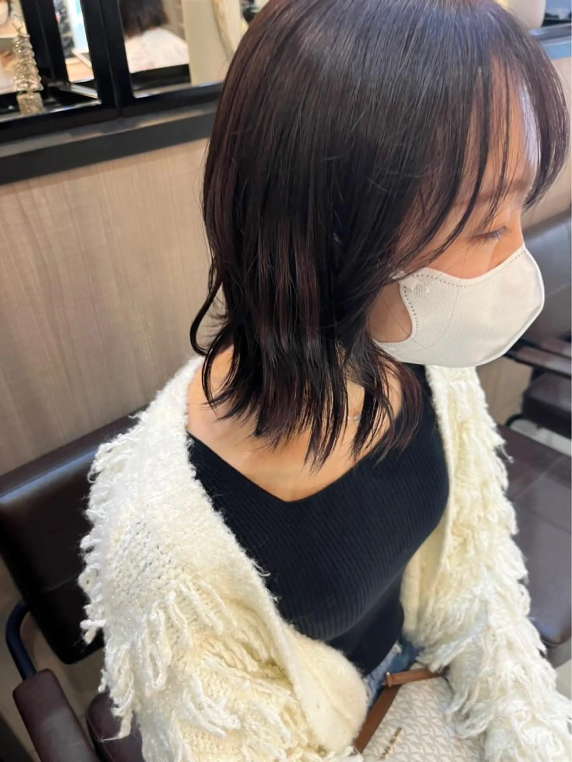 カラー mao♡ベージュ/ 顔周りカットのヘアスタイル