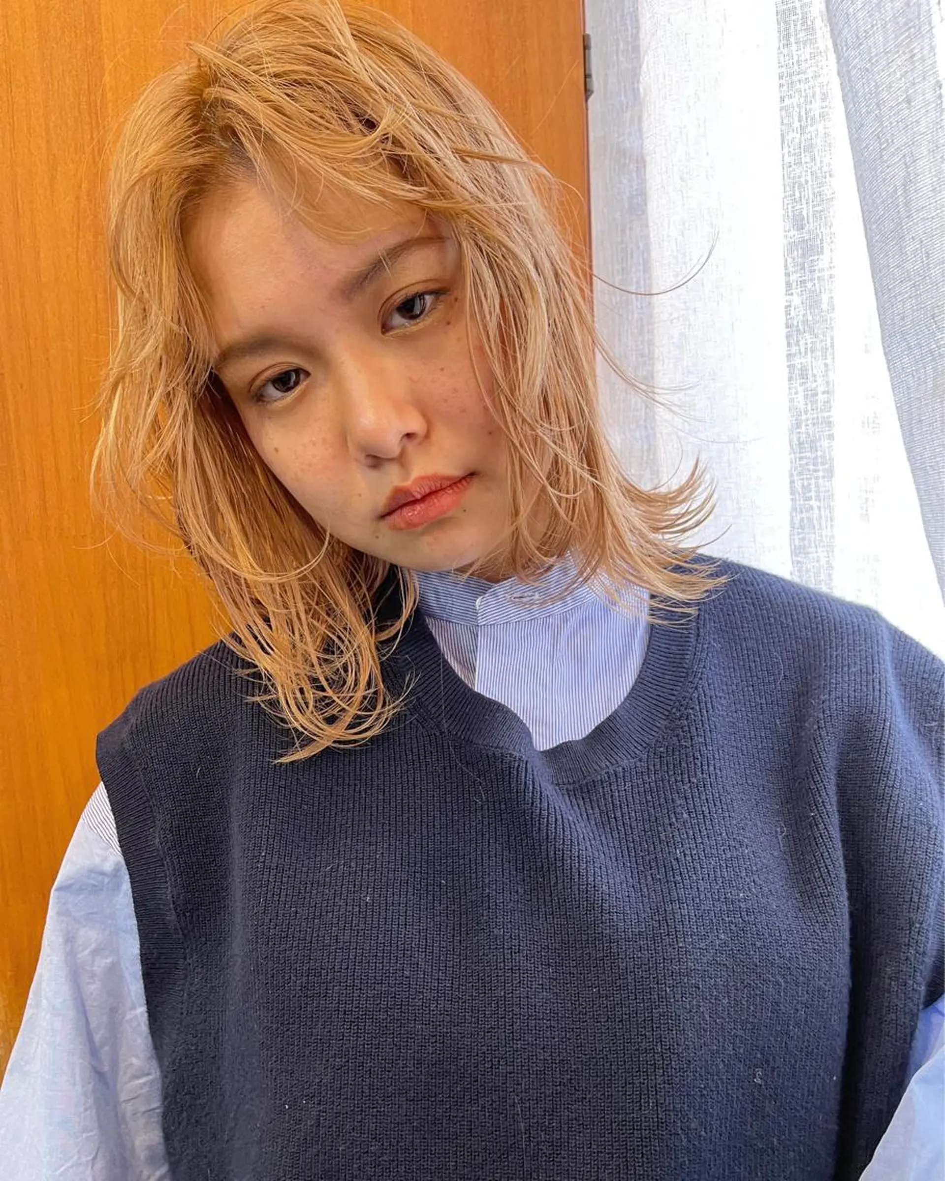 ミディアム カット ヘアカラー トリートメント 早瀬裕之 パーマのヘアスタイル