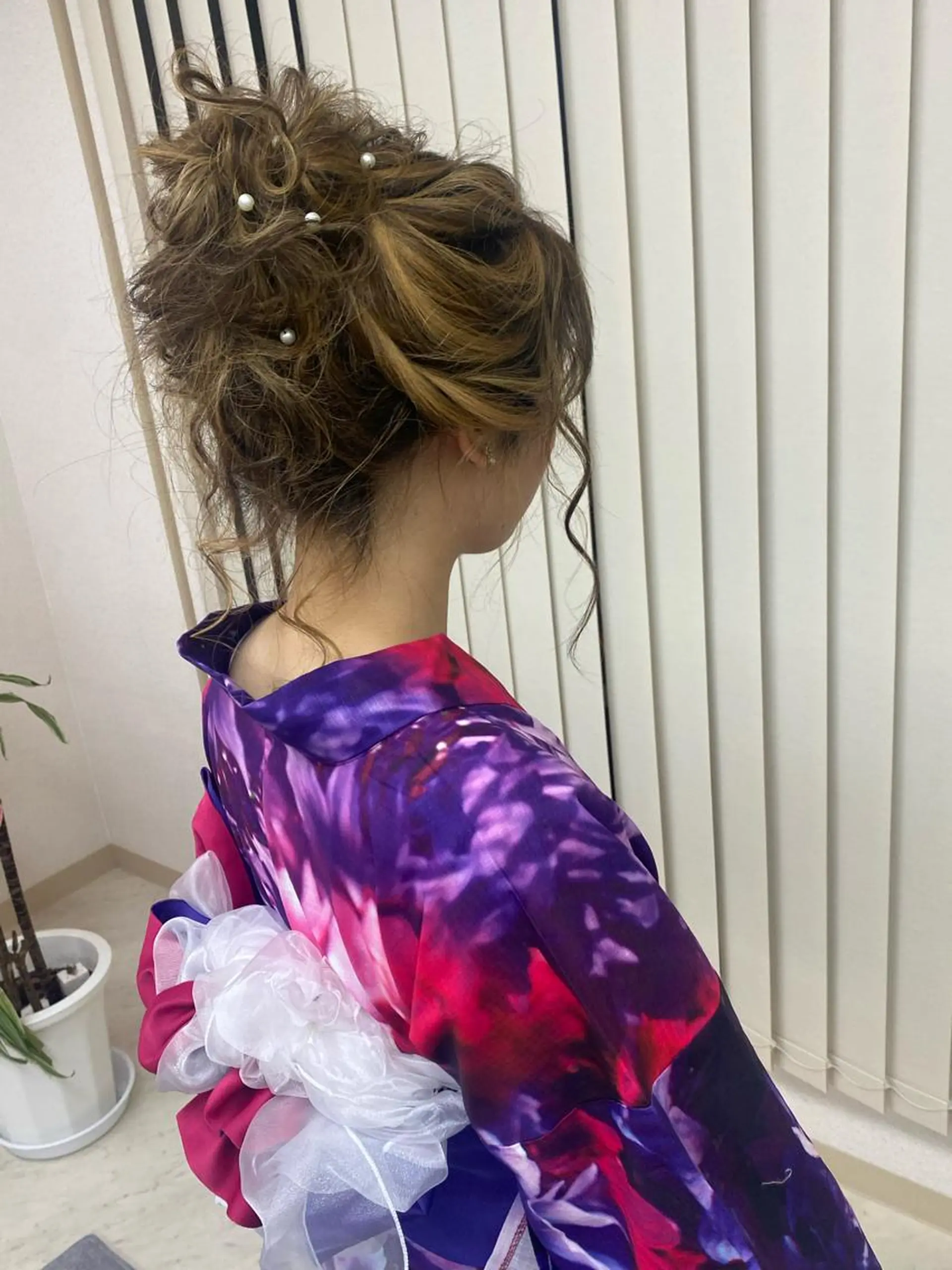 ロング ヘアアレンジ 浴衣 ブリーチなしベージュ /ヘアセット/ミユのヘアスタイル