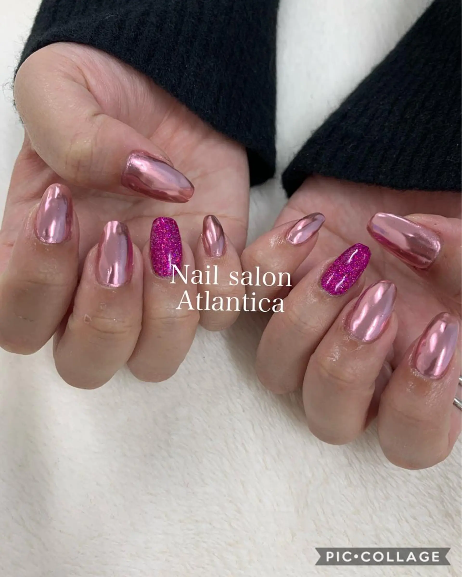 ネイル ミラーネイル ピンク ハンドネイル Nail salon ✩ ｱﾄﾗﾝﾃｨｶのネイルデザイン