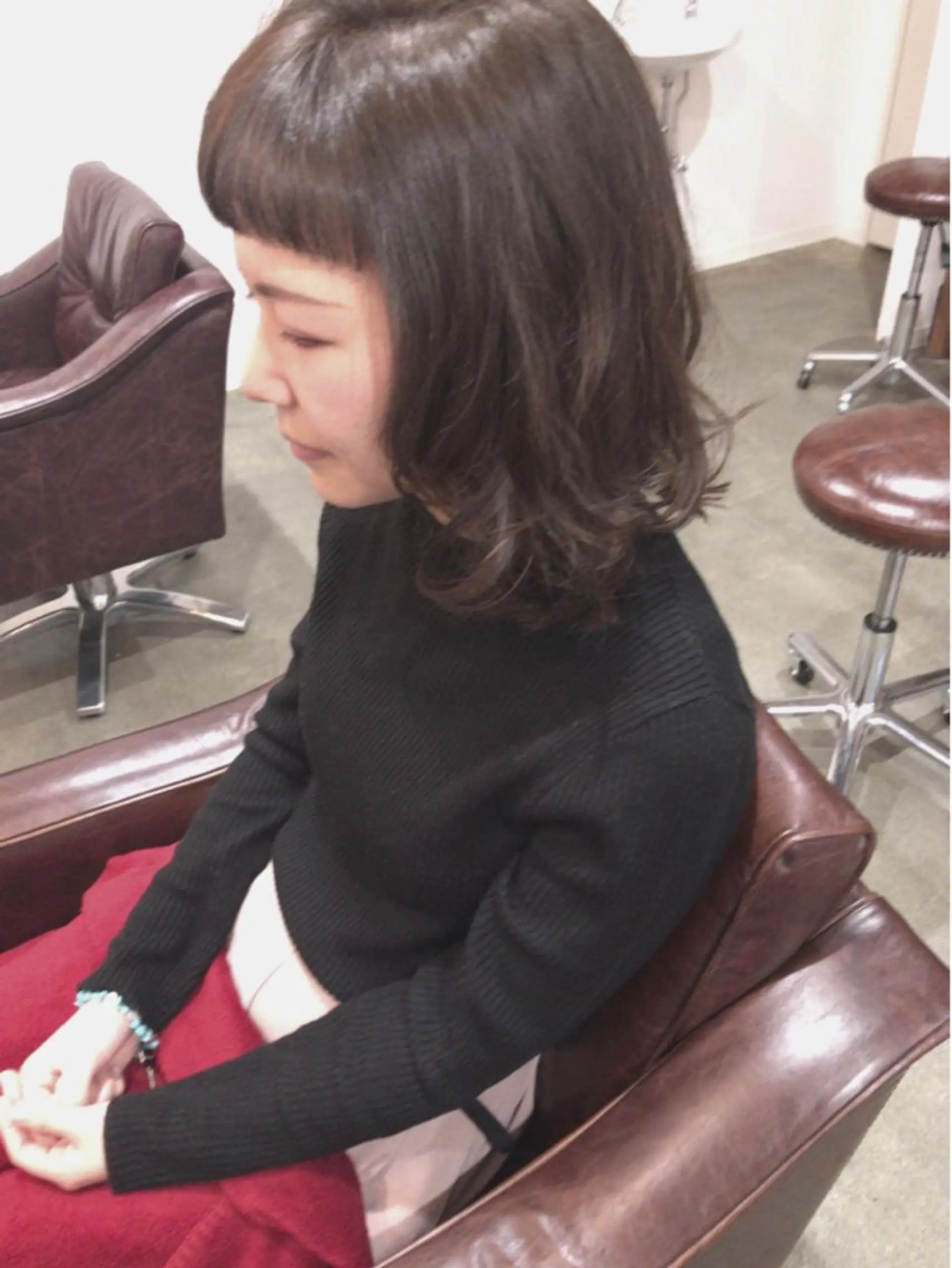 ミディアム カラー レイヤーカット匠 イソザキノリユキのヘアスタイル