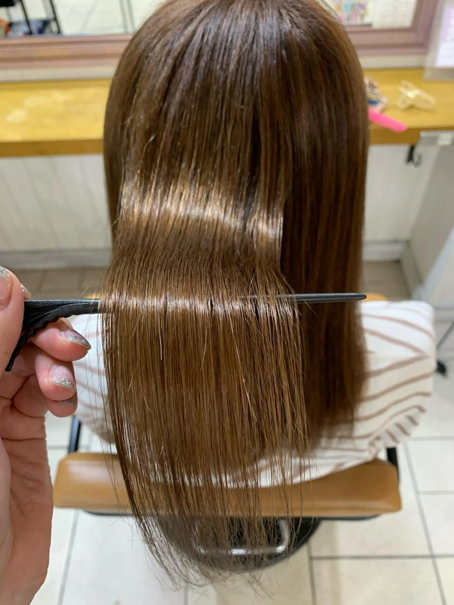 セミロング 髪質改善 縮毛矯正 マカロン富田/本店 大門のヘアスタイル