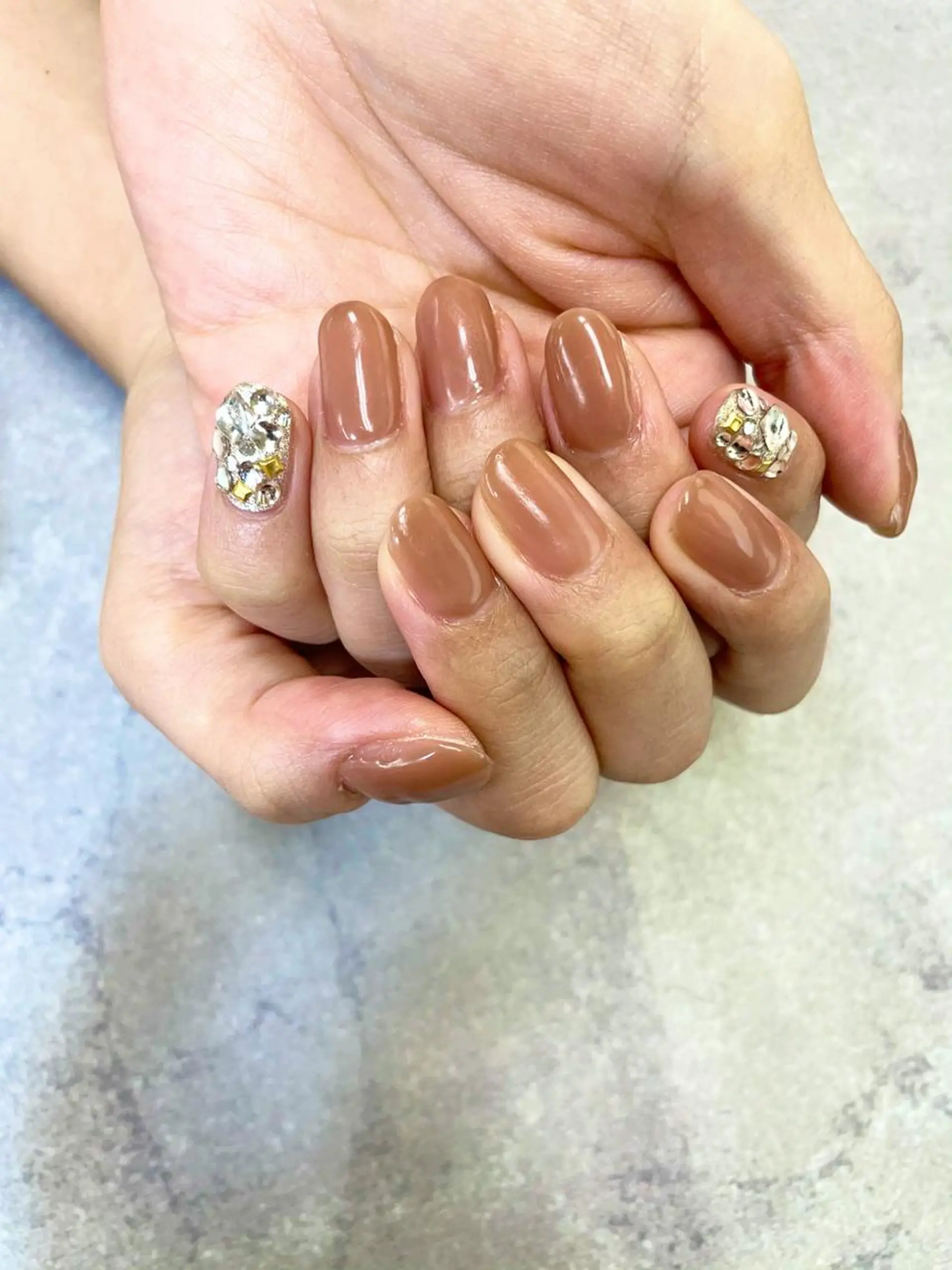 ネイル ワンカラーネイル ストーンネイル FASTNAIL PLUS 新宿店のネイルデザイン