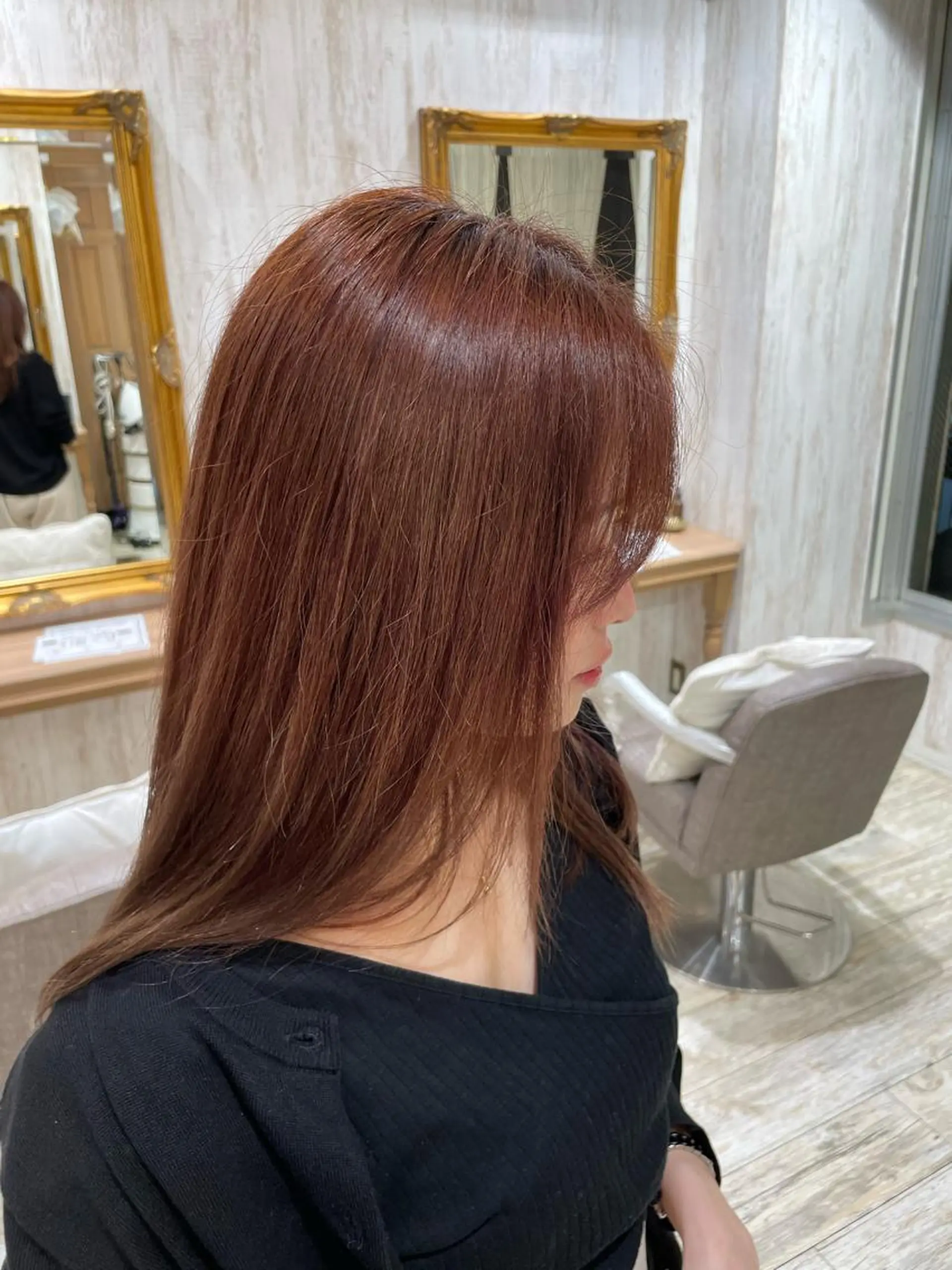 カラー ブラウンカラー ピンクカラー 小野 明日香のヘアスタイル