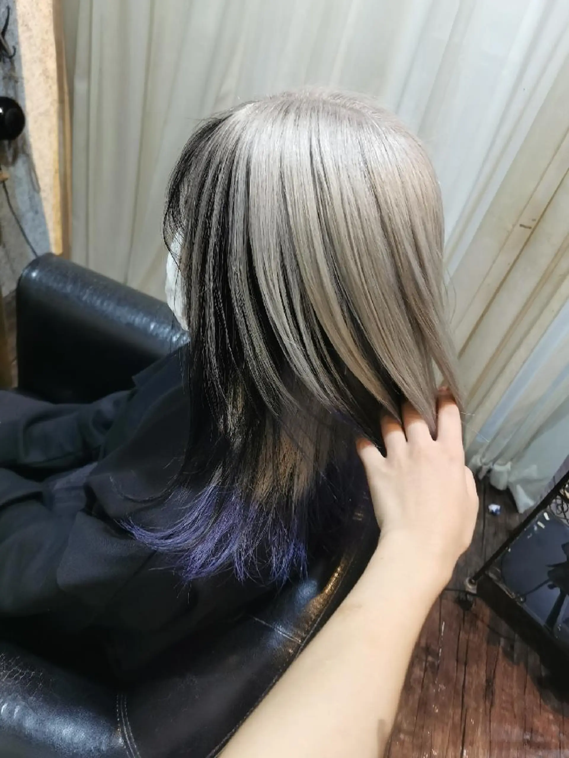 セミロング カラー ミストバング 黒髪 ブリーチ フェイスフレーミング グランアイ𑁍 船橋北口店菊間のマツエク・マツパデザイン