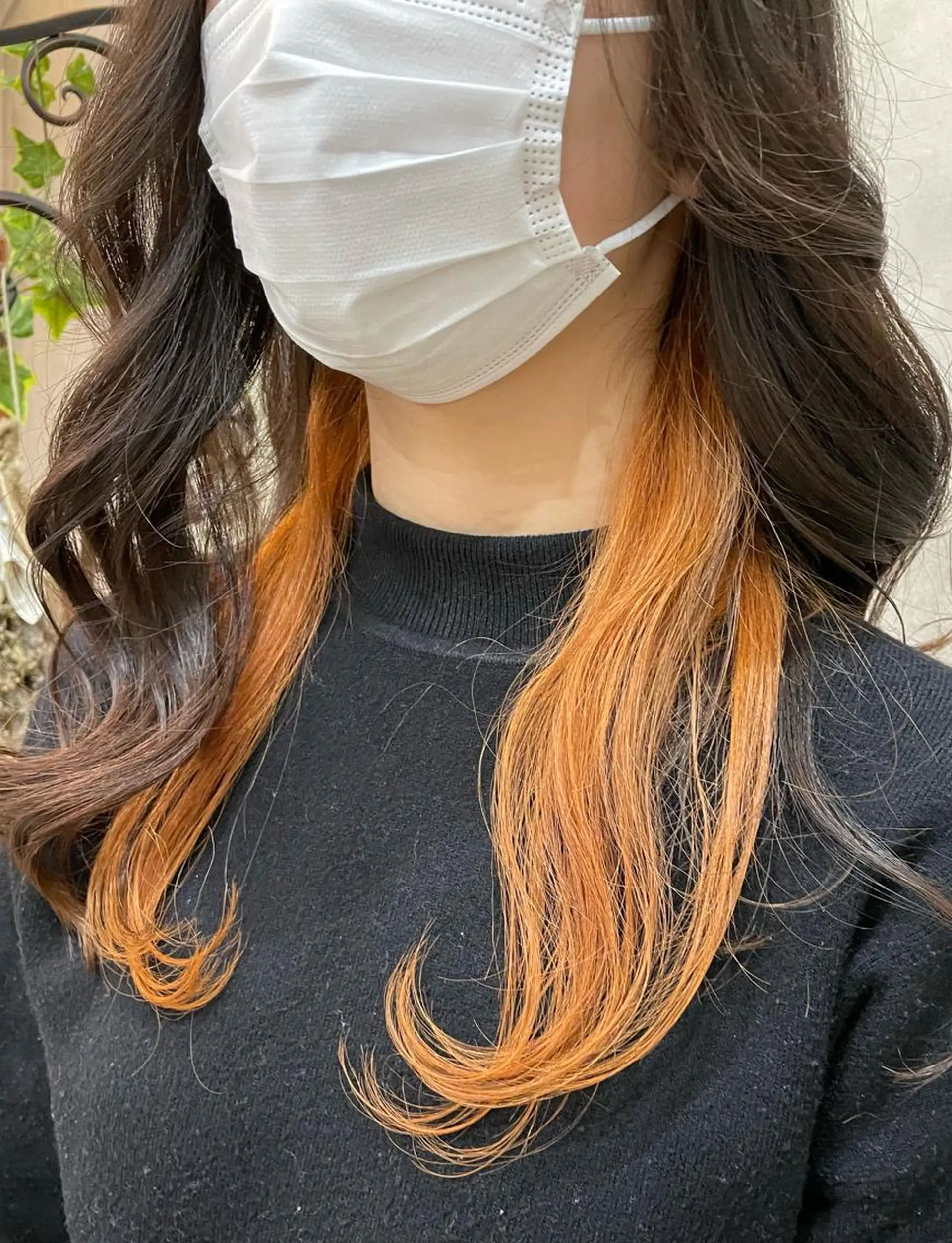 ロング カラー オレンジ 韓国風ヘア カット ヘアカラー トリートメント 【ピンク/韓国ヘア/ ヘアセット】亜海のヘアスタイル