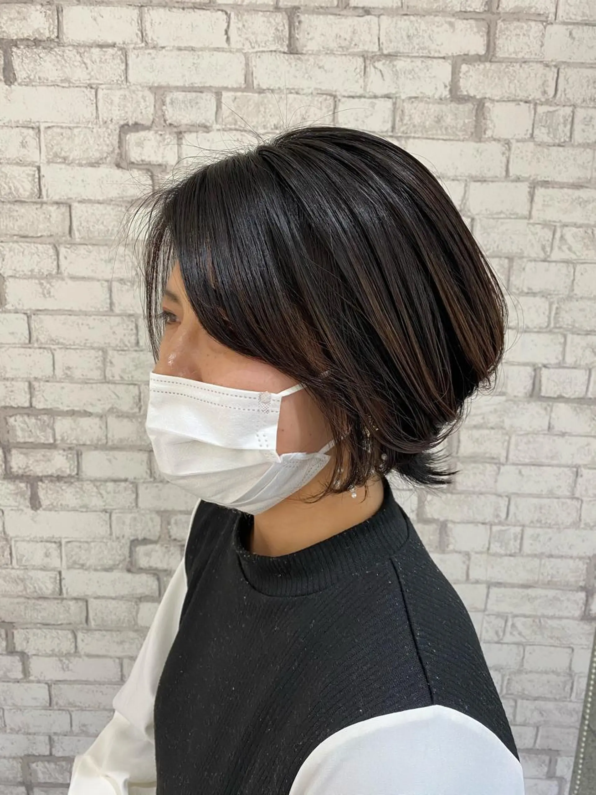 ショート ヘアアレンジ ブリーチなし艶カラー 東家のヘアスタイル