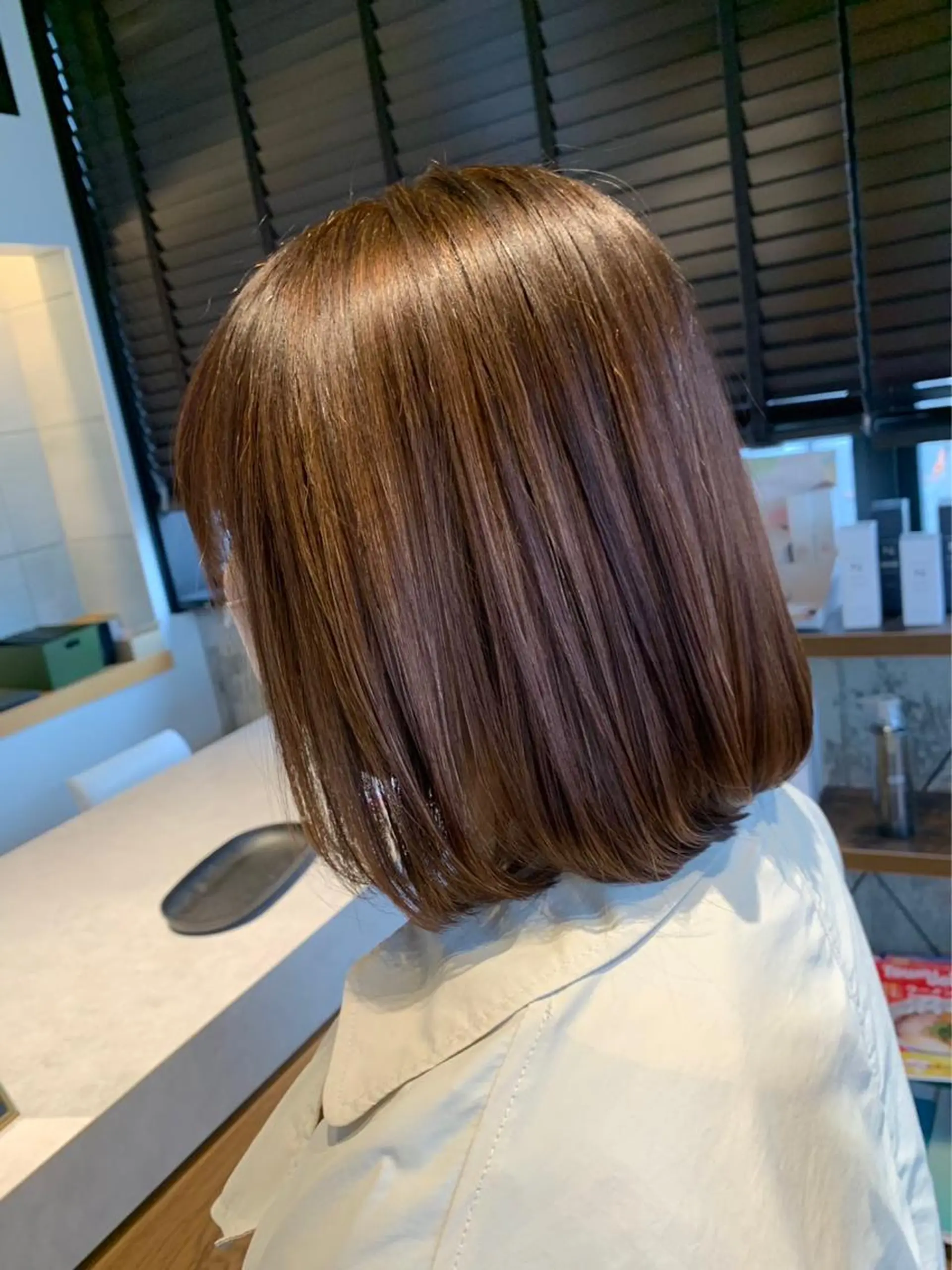 ミディアム mayuki /暖色/艶カラーのヘアスタイル