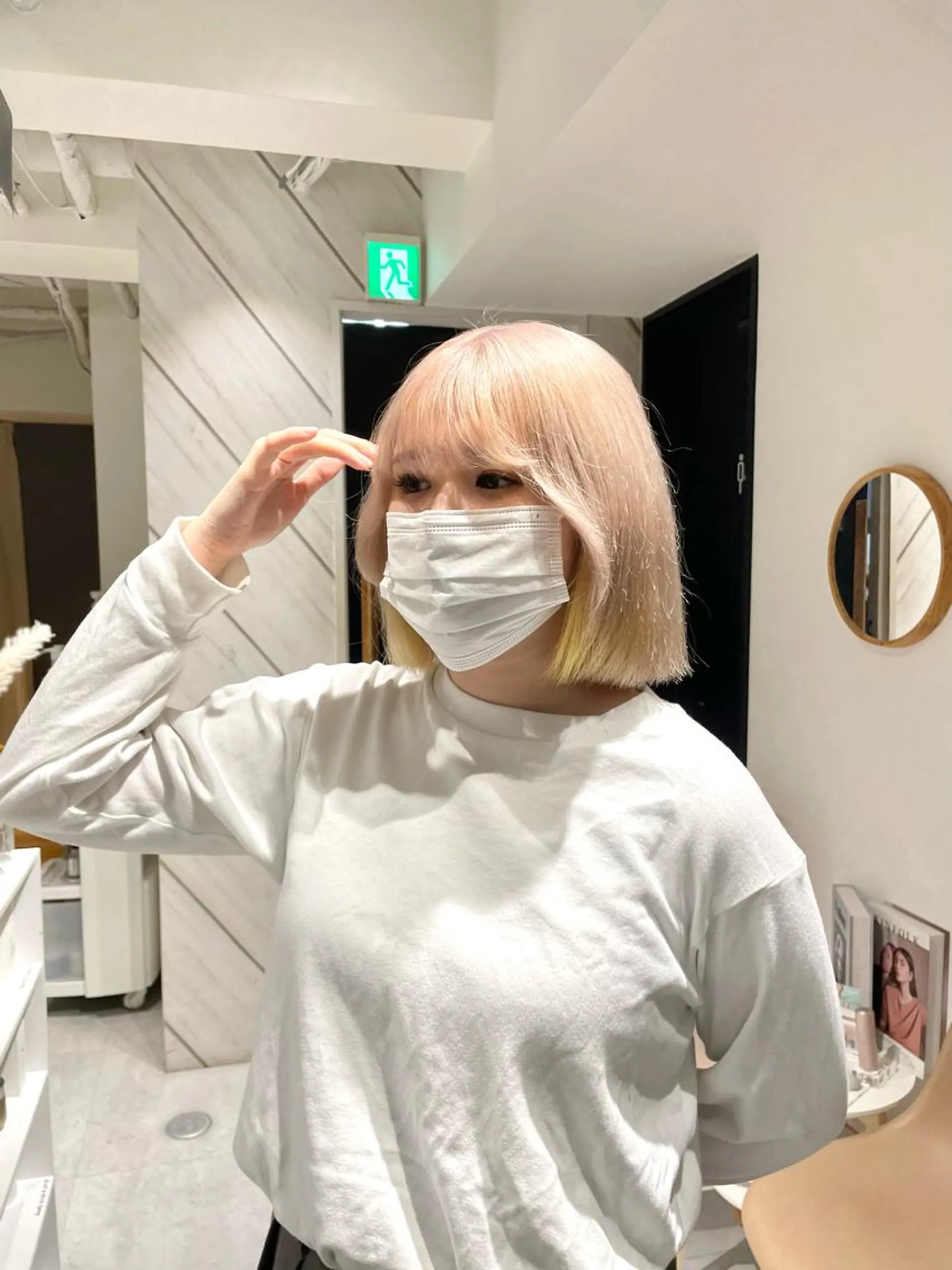 ミディアム カラー デザインカラー fuka/梅田/ ミルクティーベージュのヘアスタイル