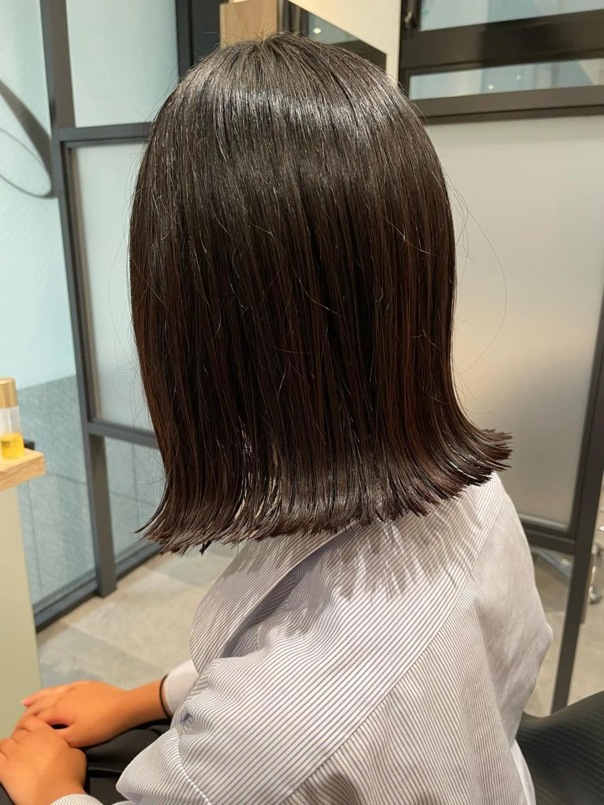 ミディアム 切りっぱなしボブ ボブ カット パーマ/ボブ/レイ ヤー💫SUZUKAのヘアスタイル