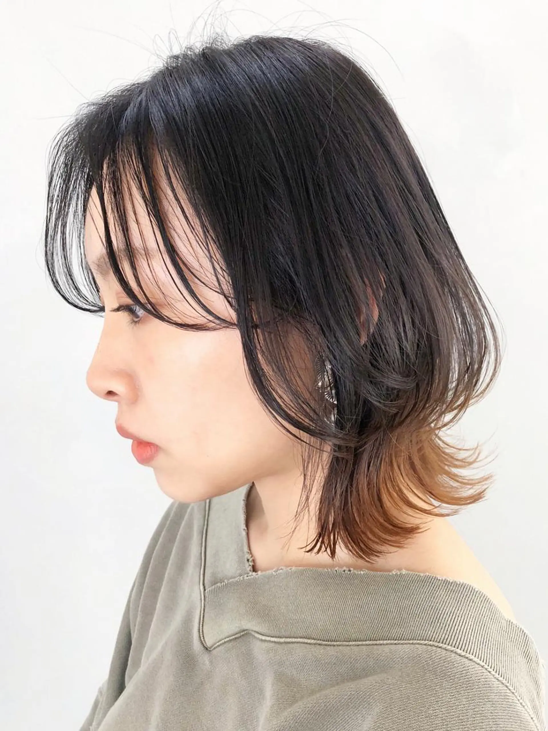 ミディアム カラー パーマ ヘアアレンジ オレンジ ITbyALBUM 中野店のヘアスタイル