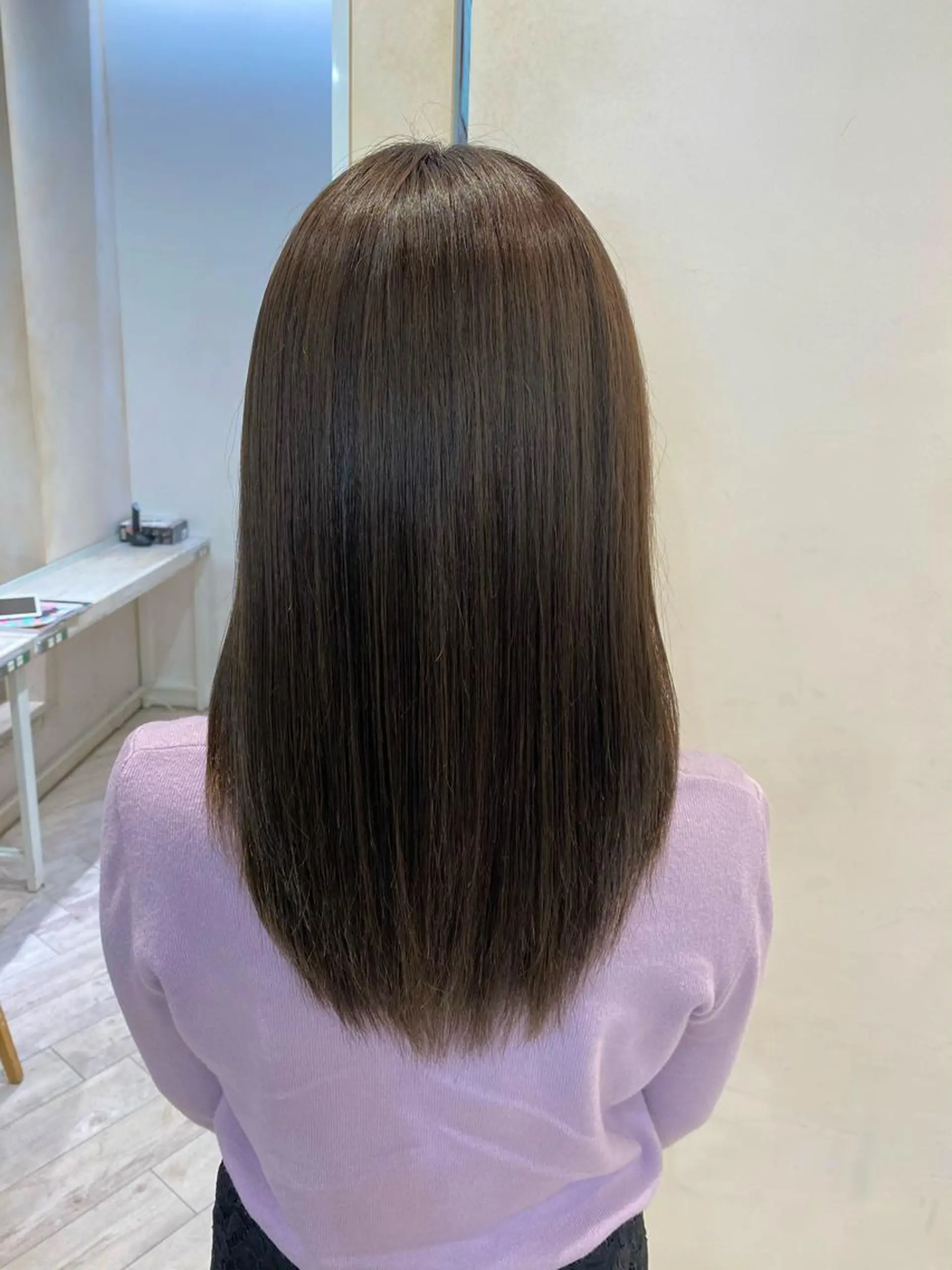 セミロング カラー パーマ 顔まわりカット🌟 くびれヘア/寺門遥輝のヘアスタイル