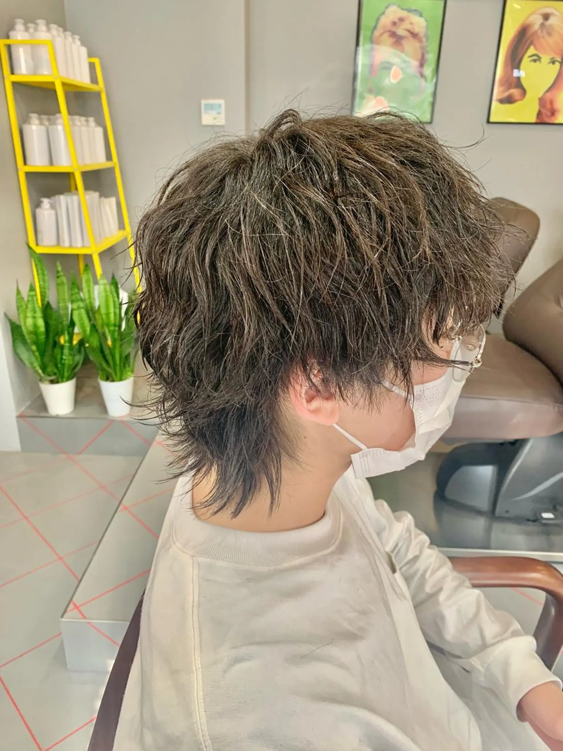 ショート パーマ メンズ マッシュウルフ マッシュ メンズパーマ 波巻きパーマ メンズウルフカット 【扱いやすいパーマ】 眞鍋拓己のヘアスタイル