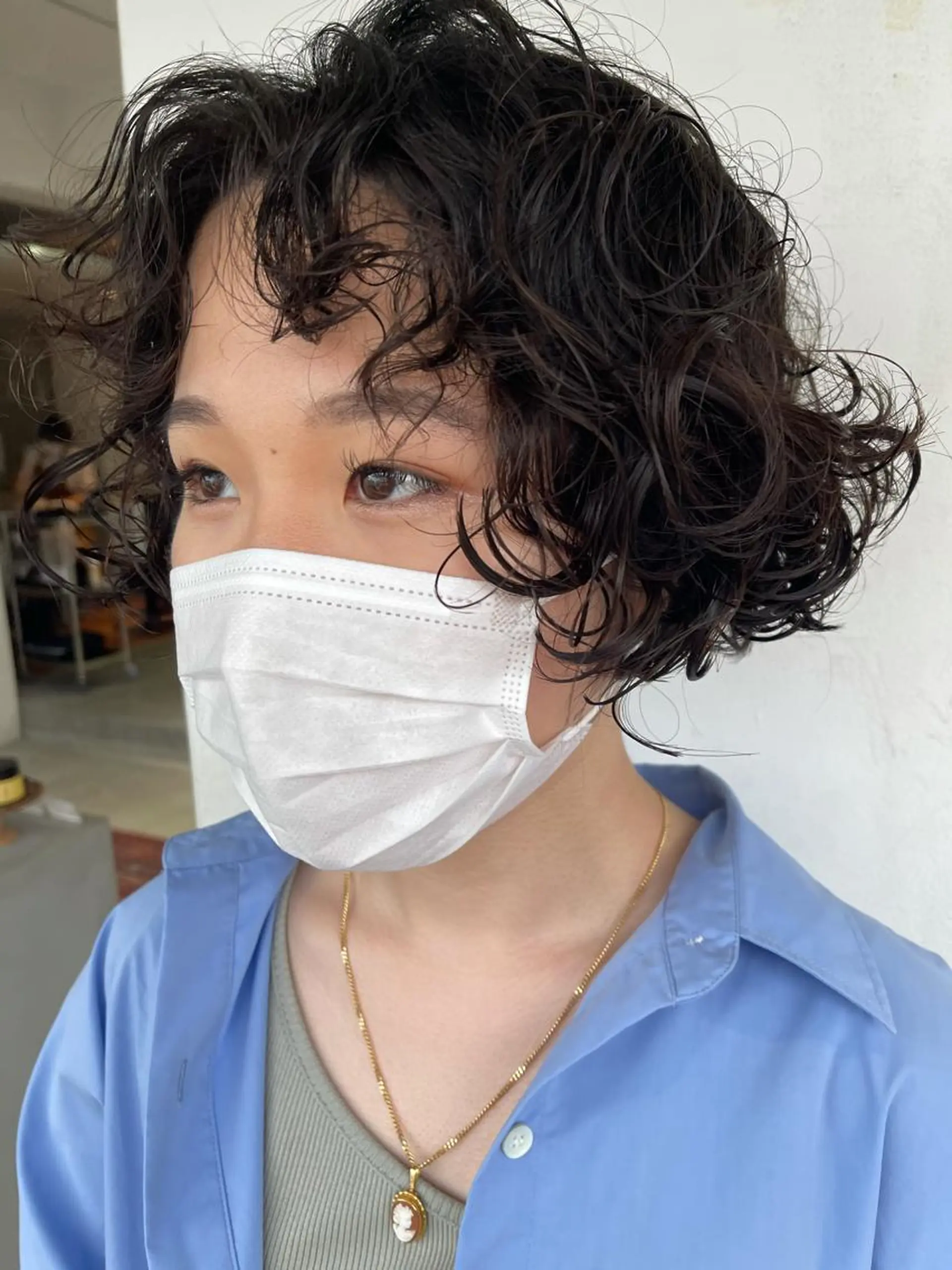 ショート パーマ 💓パーマ，💗 レイヤーカットのヘアスタイル