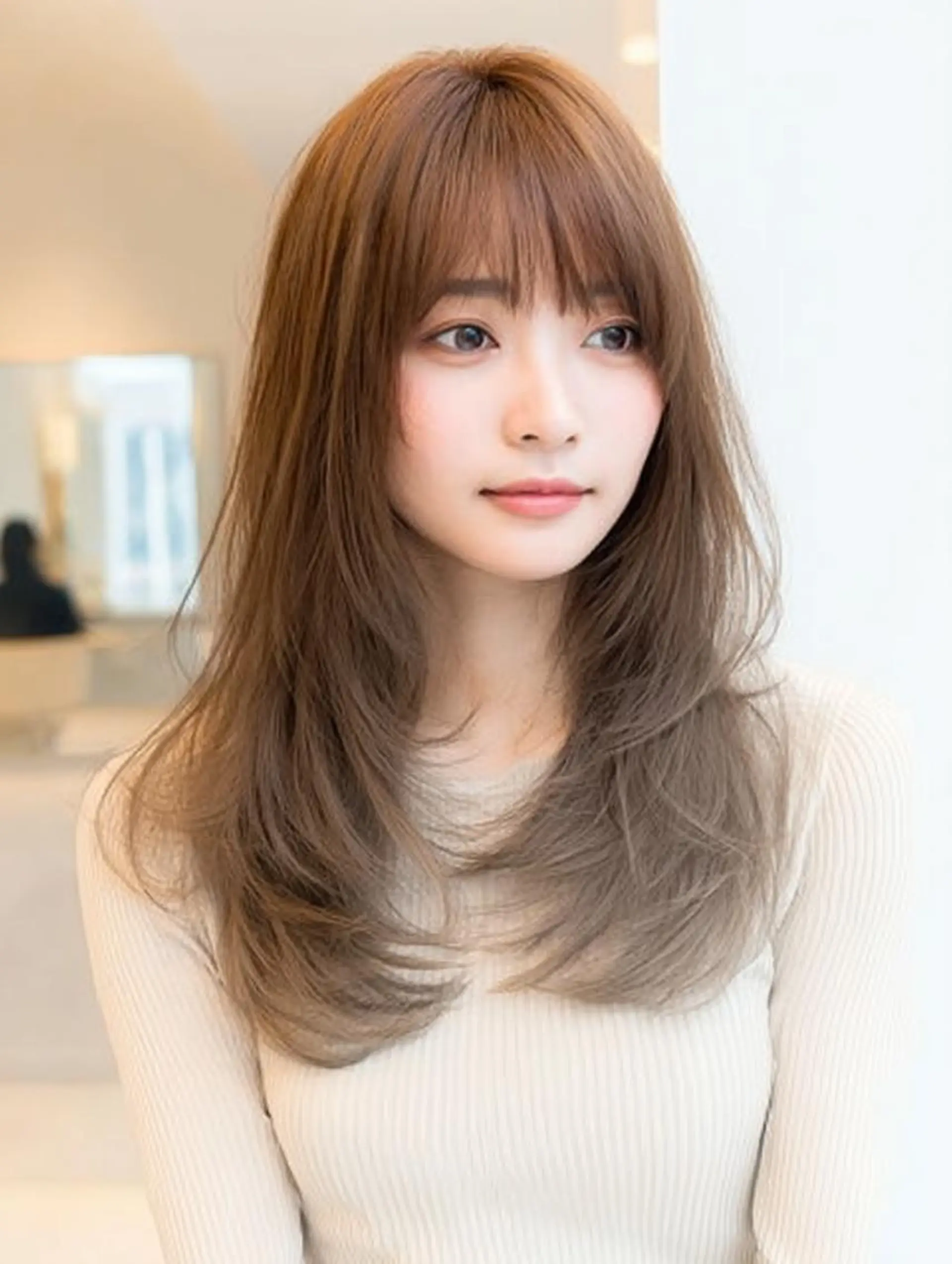 セミロング ハッシュカット 髪質改善 レイヤーカット 縮毛矯正 トリートメント カット ヘアカラー トリートメント 生艶髪＆レイヤー🔔 渋谷お薦めNo.1✨のヘアスタイル