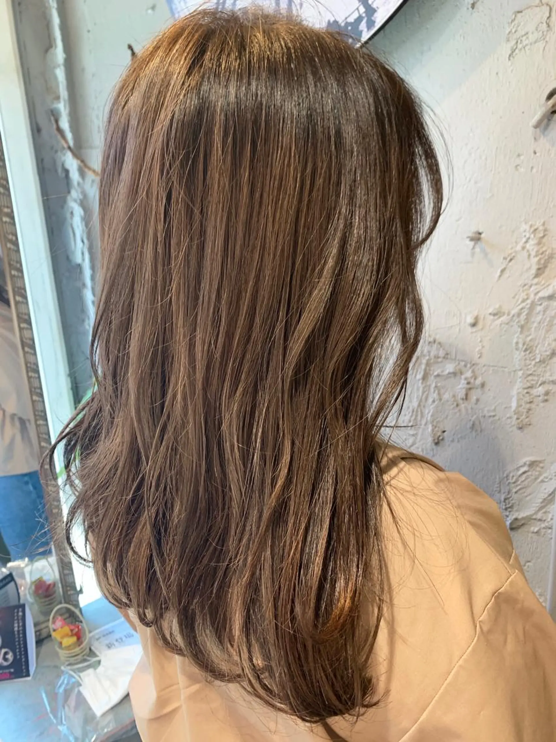 ロング カラー ベージュカラー オリーブベージュ 田中 まりなのマツエク・マツパデザイン