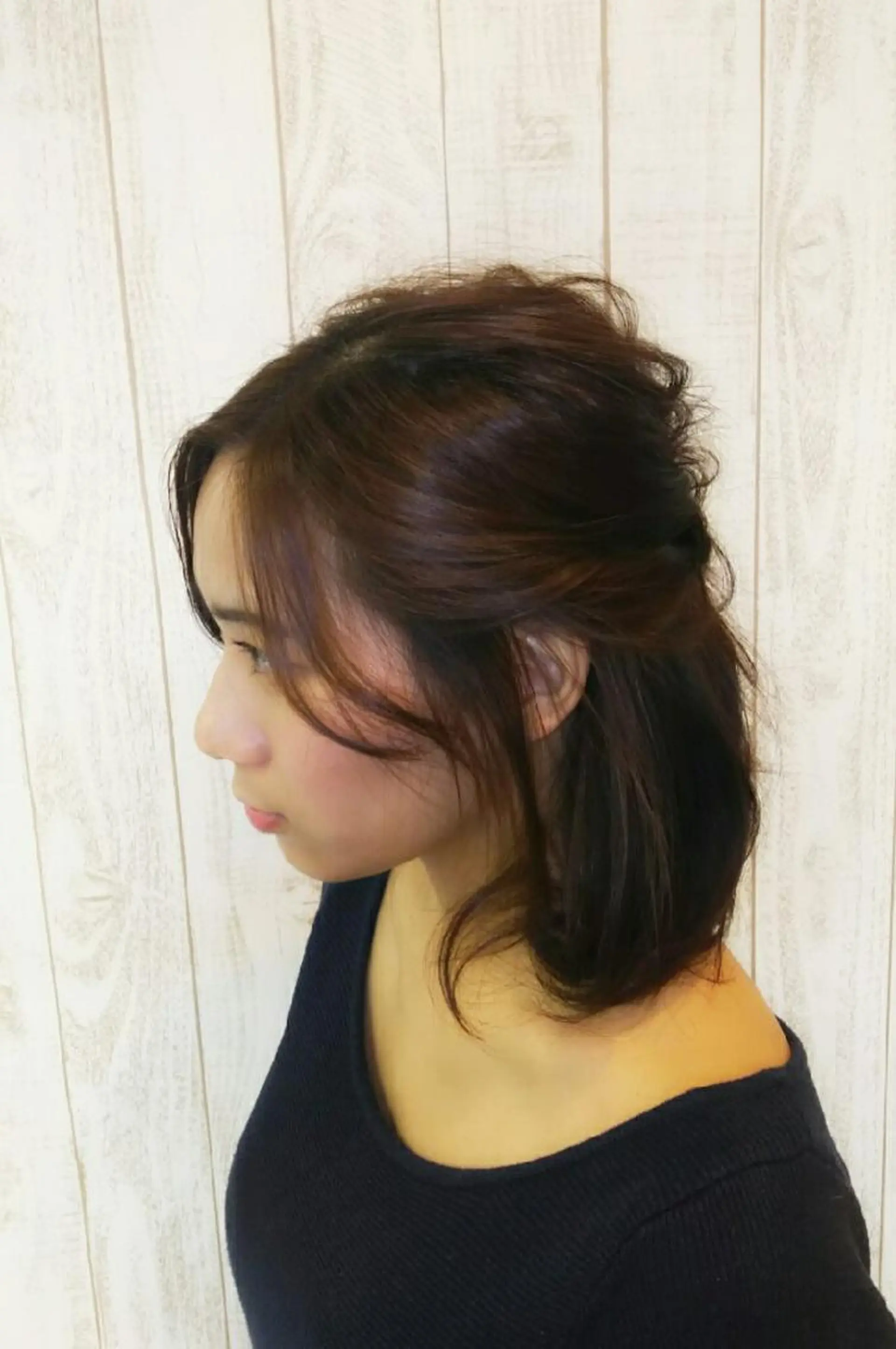 ミディアム ヘアアレンジ ハーフアップ 脇田 雄大のヘアスタイル