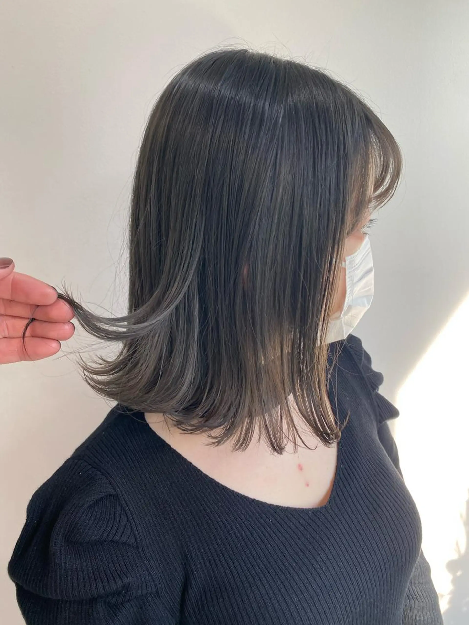 ミディアム カット ヘアカラー ハッシュカット /レイヤー/大阪中津のヘアスタイル