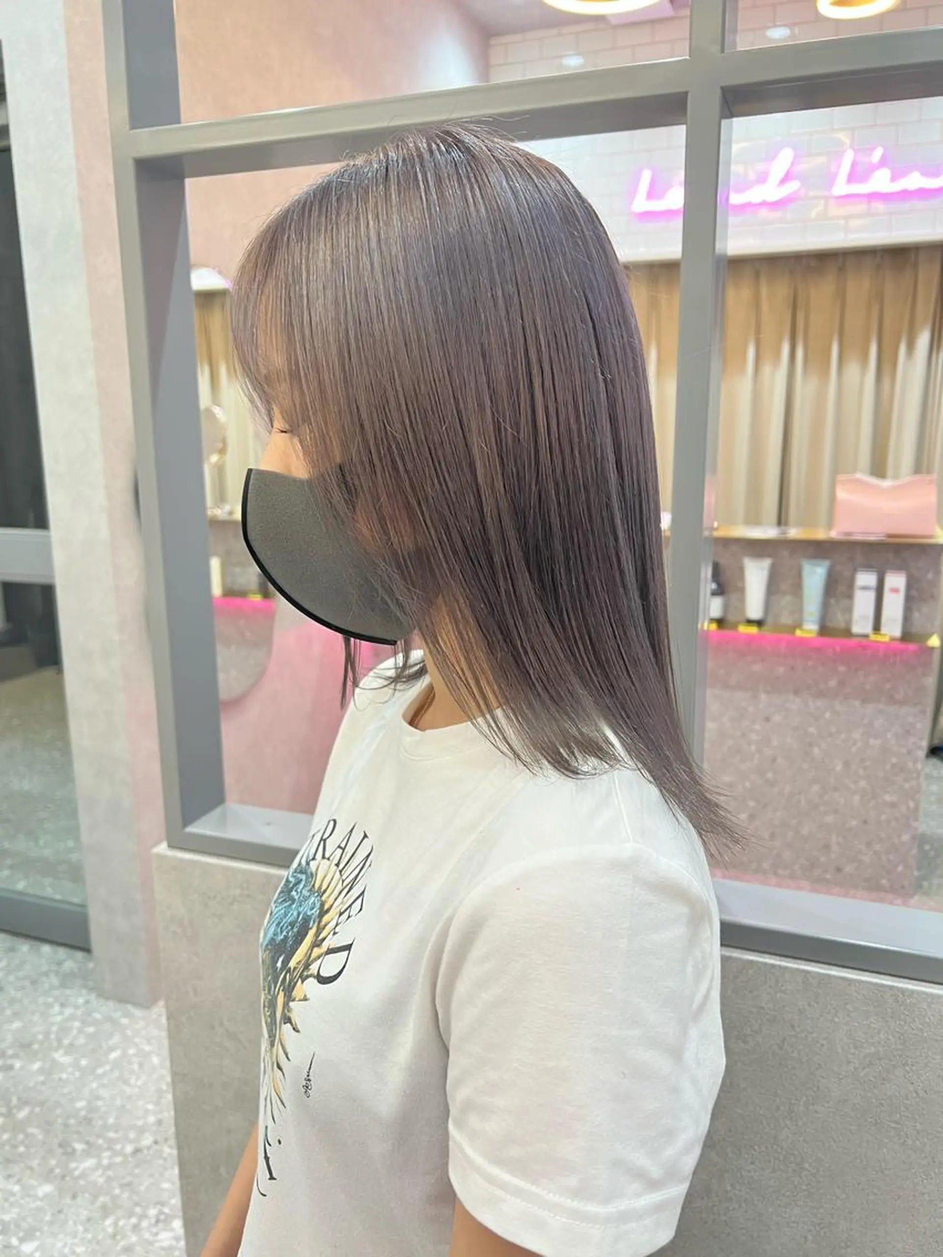 ミディアム カラー ヘアアレンジ ヘアカラー トリートメント ARIA💎縮毛矯正 ブリーチ💎複雑履歴のヘアスタイル