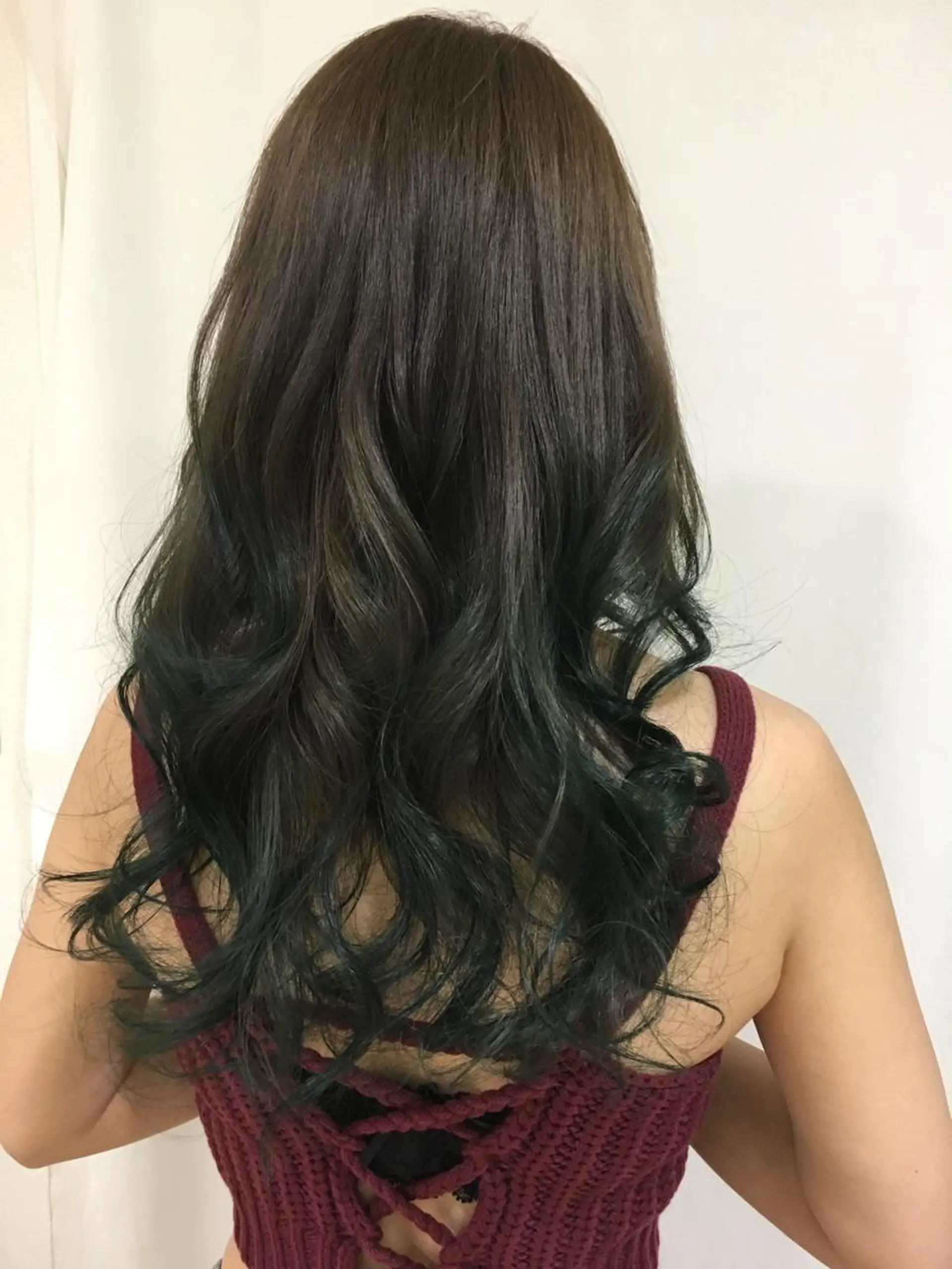 ロング カラー パーマ ヘアアレンジ きむえり/髪質改善 /うねり広がり改善のヘアスタイル