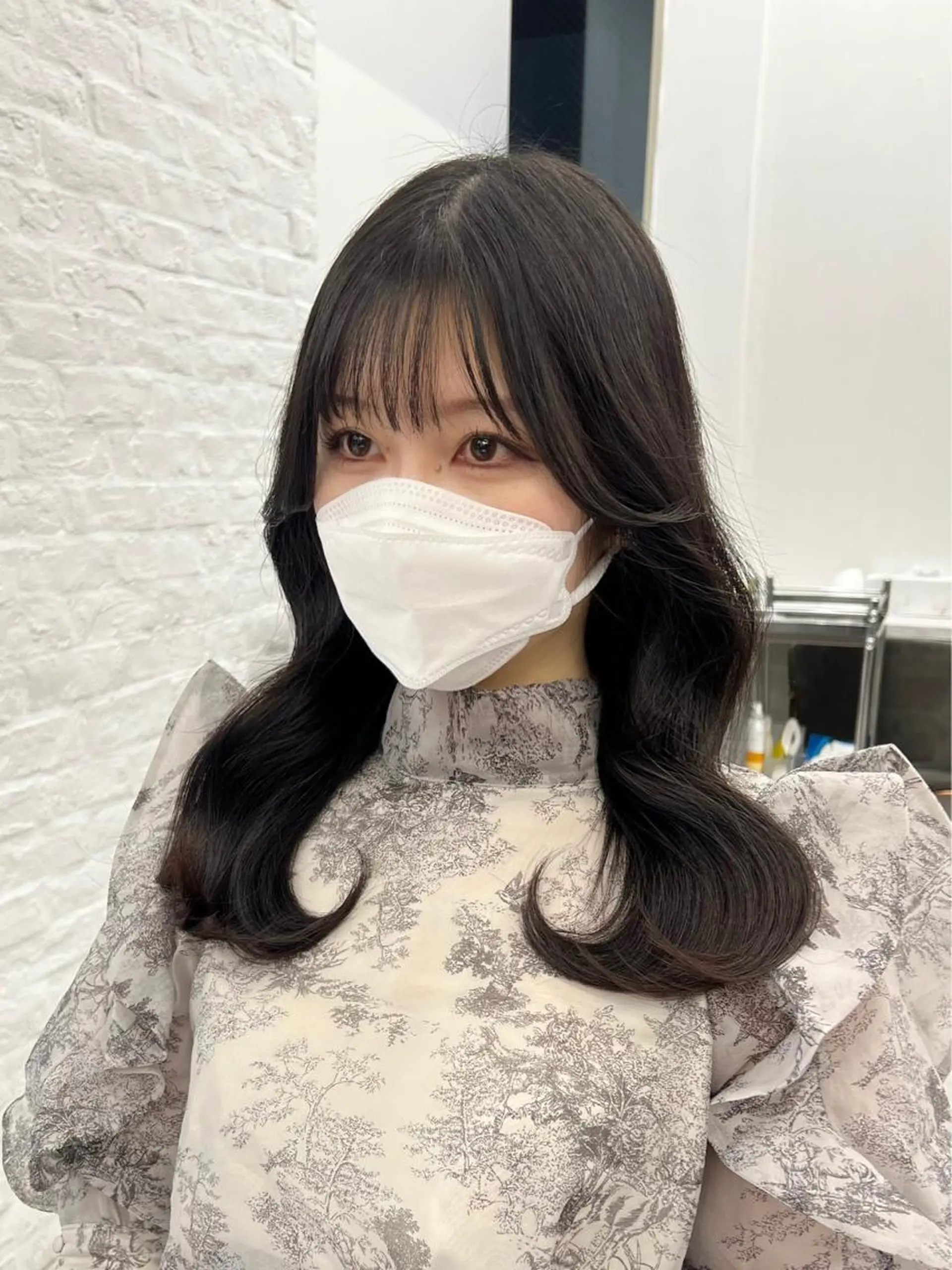 セミロング カット ヘアカラー トリートメント 韓国ヘア♡ 顔まわりカットayaのヘアスタイル