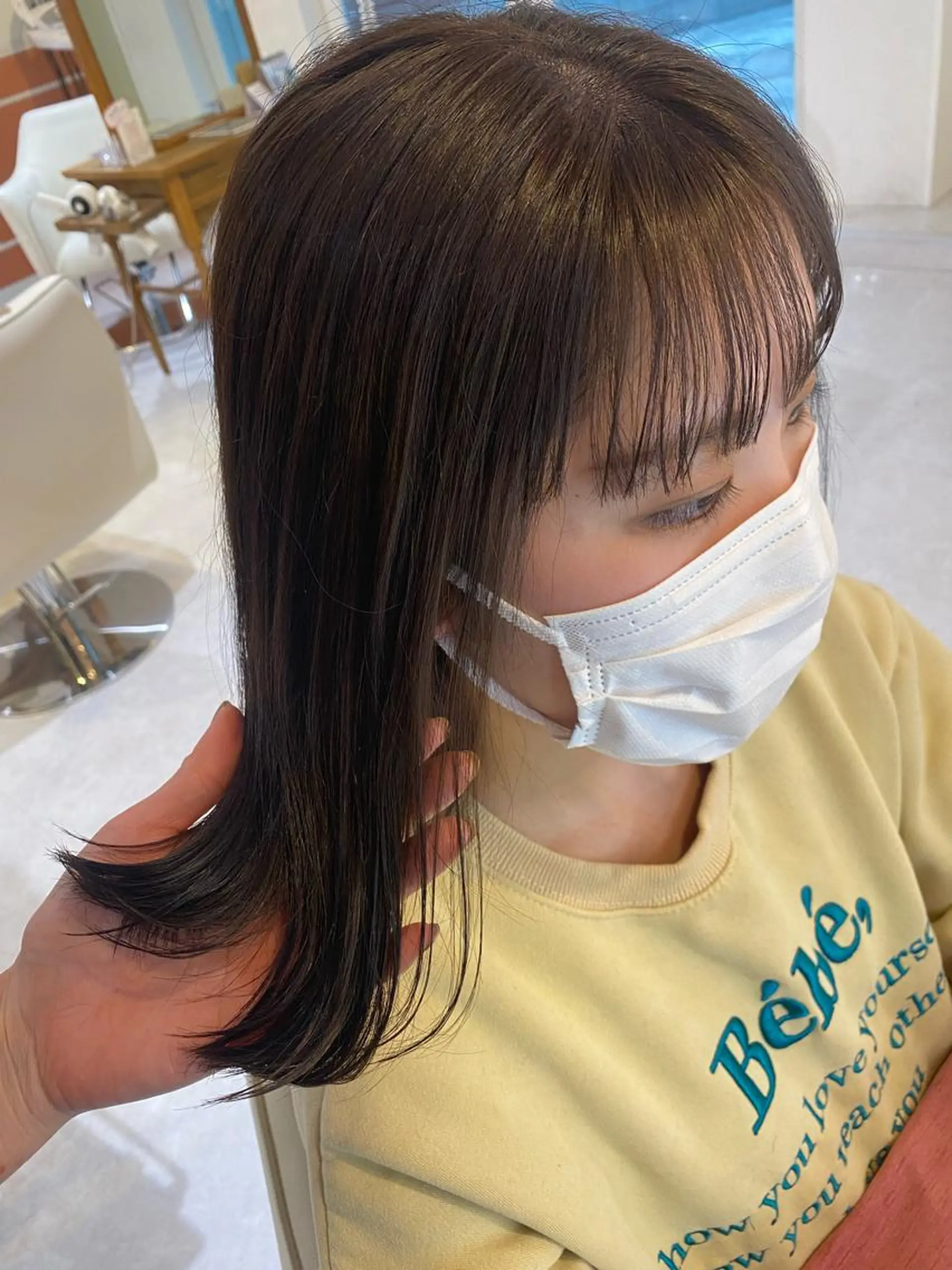 ミディアム カラー ヘアカラー 梛木 唯のヘアスタイル