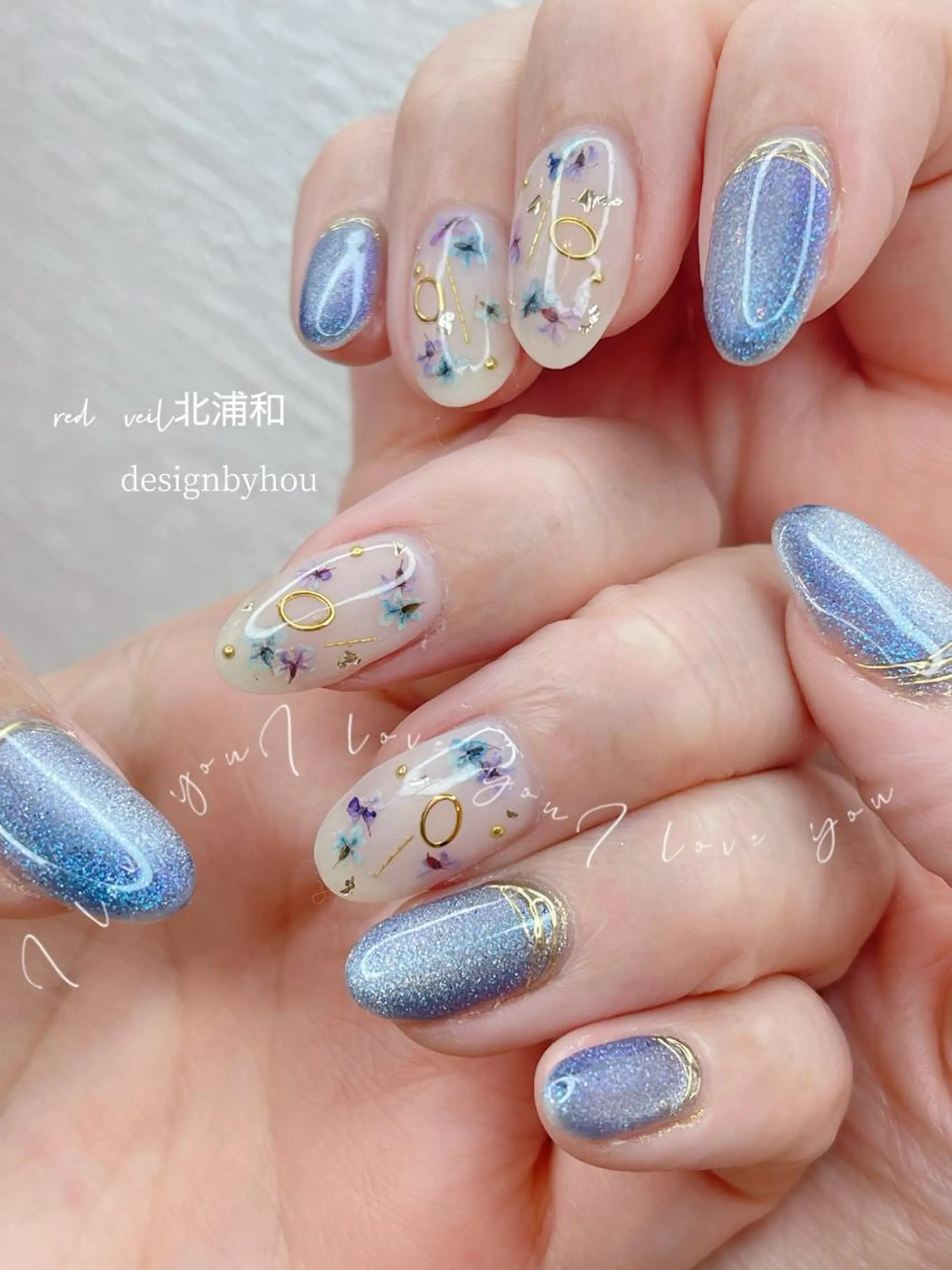 ミディアム ネイル ハンドネイル 長さ出し専門 nynaのネイルデザイン