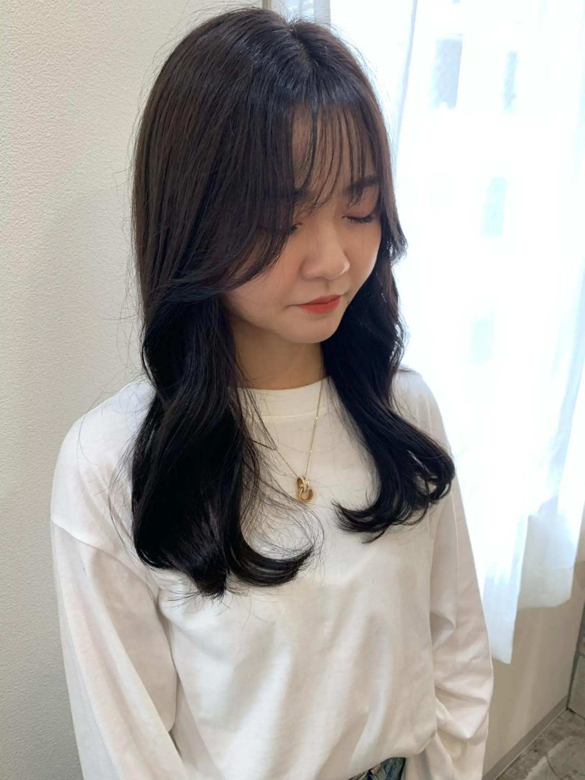 ロング カラー ブラウンカラー ココアブラウン エギョモリ ヨシンモリ 韓国風ヘア 韓国×巻ける髪質改善 💍maki💍のヘアスタイル