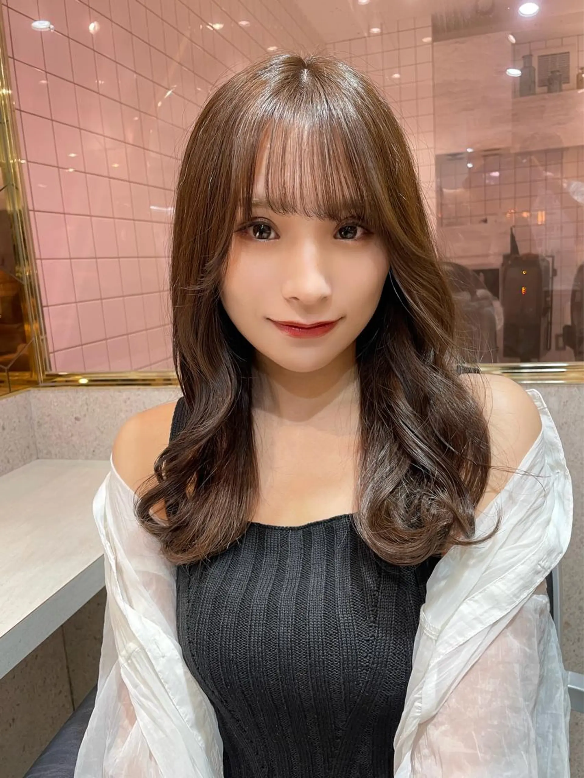 セミロング カラー カット ヘアカラー トリートメント 韓国ヘア🤍顔周り/ 髪質改善✨/林遼一郎のヘアスタイル