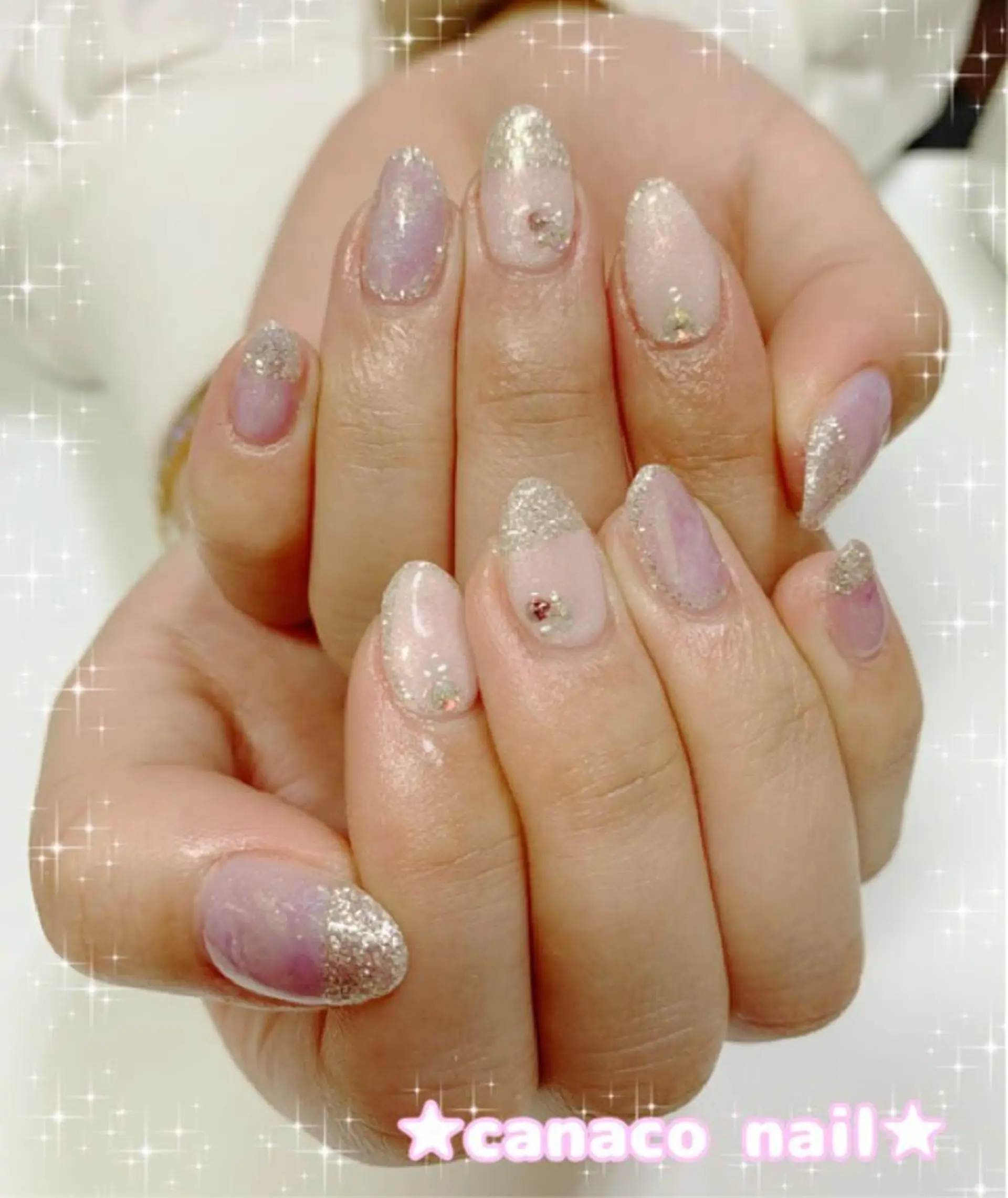 ネイル アートネイル ジェルネイル パラジェル ストーンネイル ハンドネイル ハンドケア ベテランネイル cnc  nailのネイルデザイン