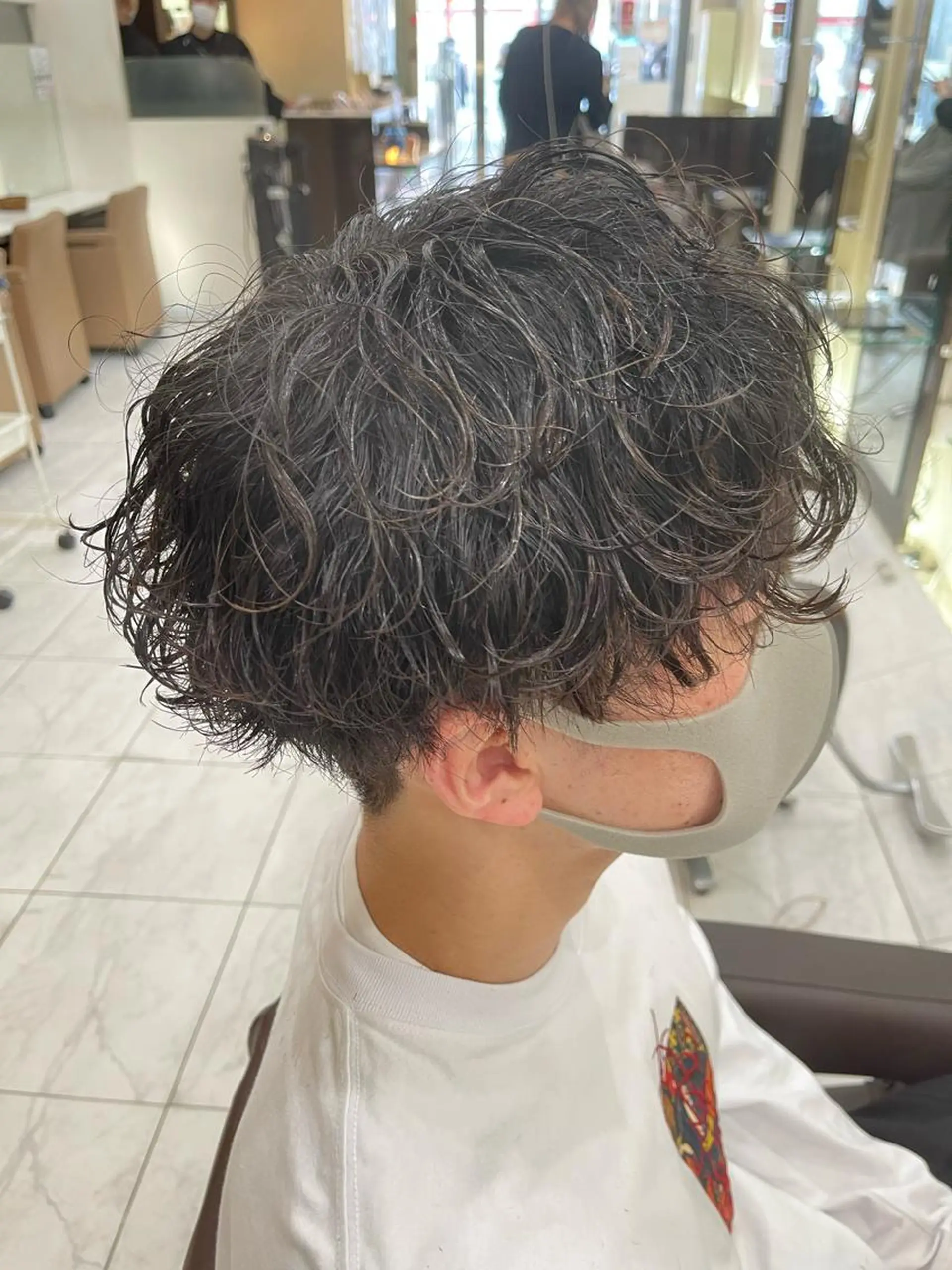 ショート パーマ メンズ メンズパーマ 波巻きパーマ カット パーマ トリートメント 🌻メンズカット 落合諒🌻のヘアスタイル