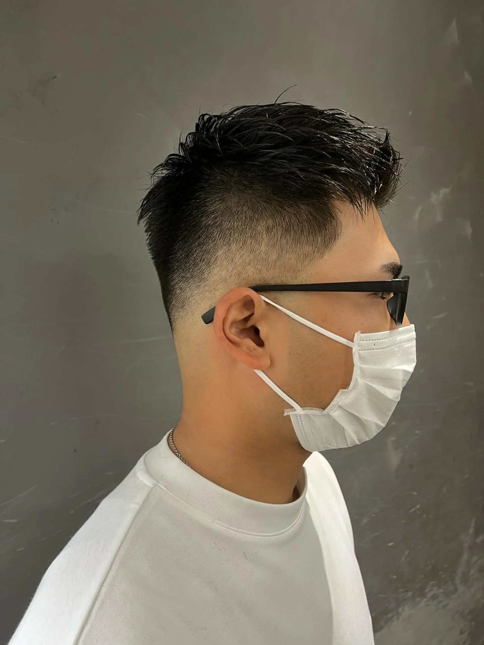 ショート パーマ メンズ アイブロウ フェードカット メンズアイブロウ 京都駅メンズカット/ パーマ/Keigoのヘアスタイル