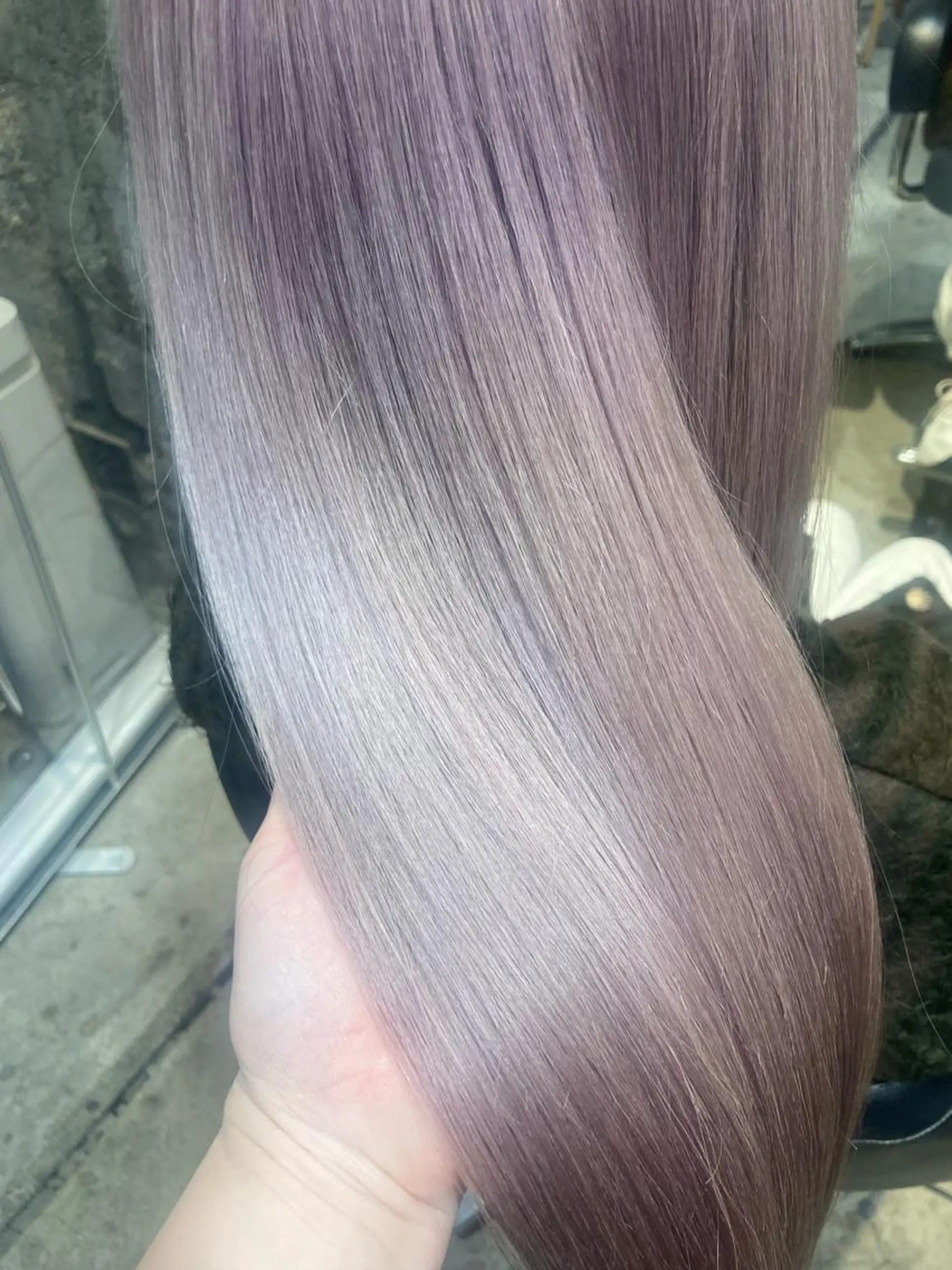 セミロング カラー パープルカラー シルバー 🌈ウルトワ水素 髪質改善naru🌈のヘアスタイル