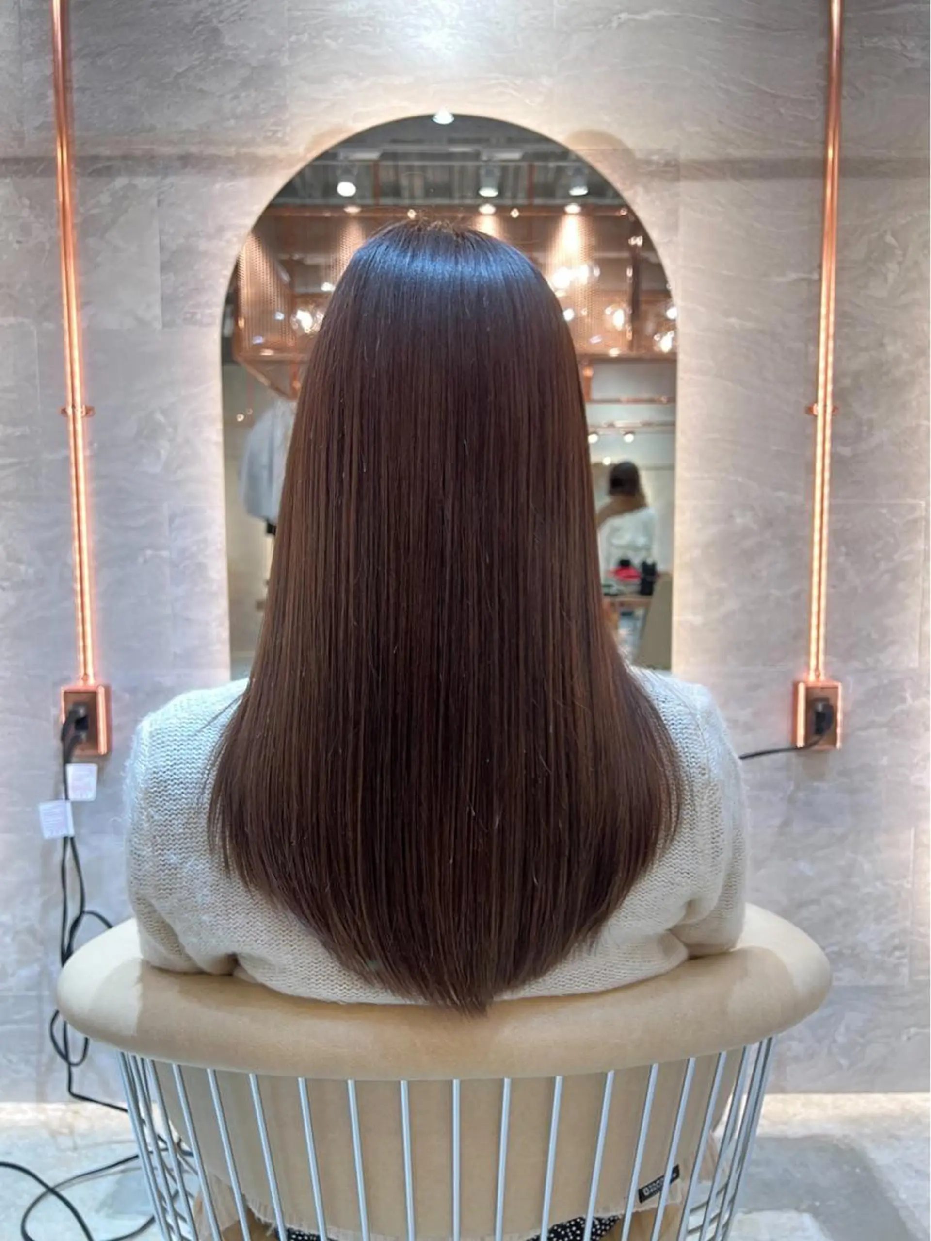 セミロング カラー ボブ/巻ける縮毛矯正 /韓国レイヤーはなのヘアスタイル