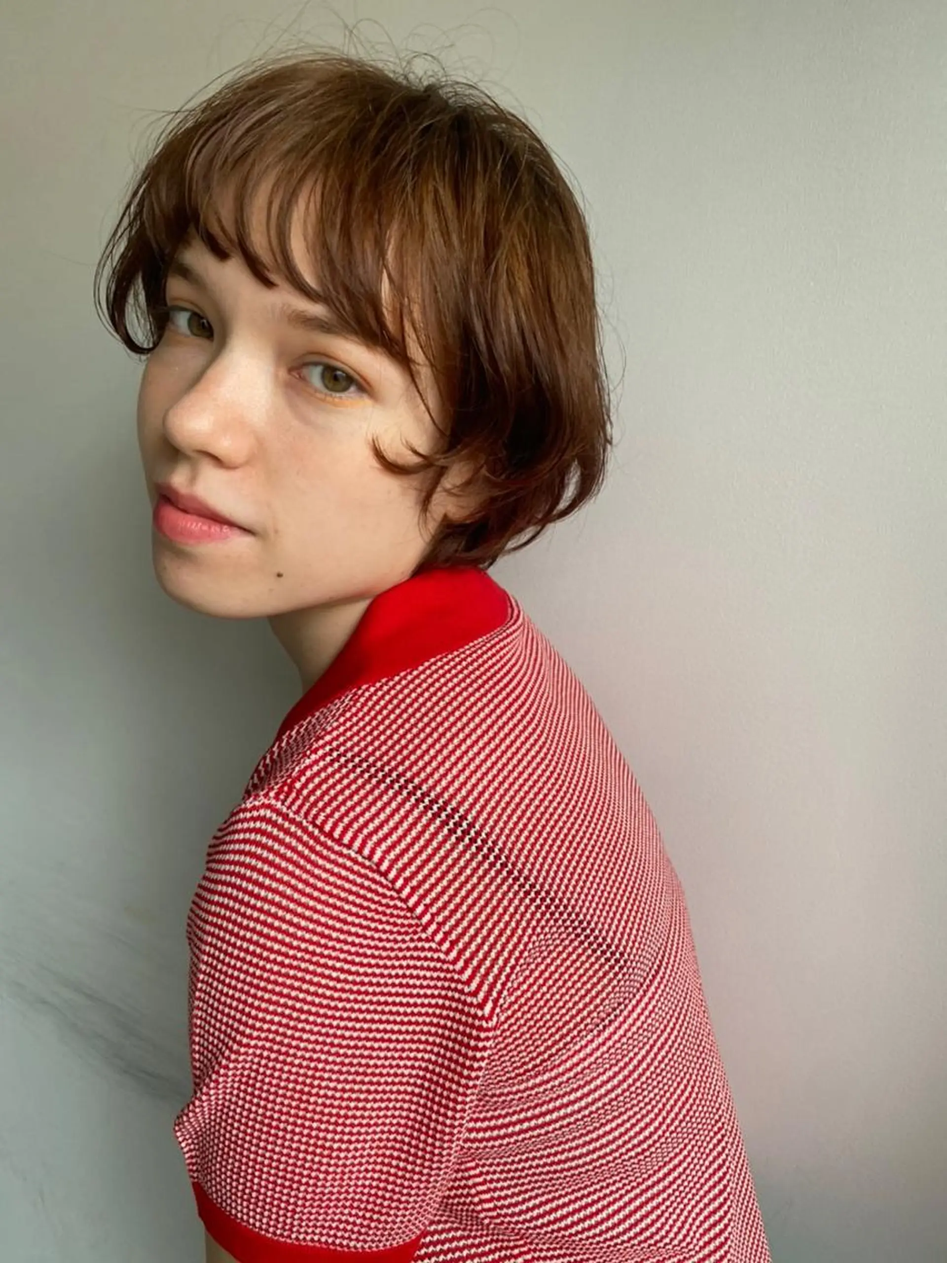 ミディアム カラー パーマ ショートボブ アディクシーカラー ブリーチ ブロンド ブルーカラー カット ヘアカラー トリートメント CEINE PATHのヘアスタイル