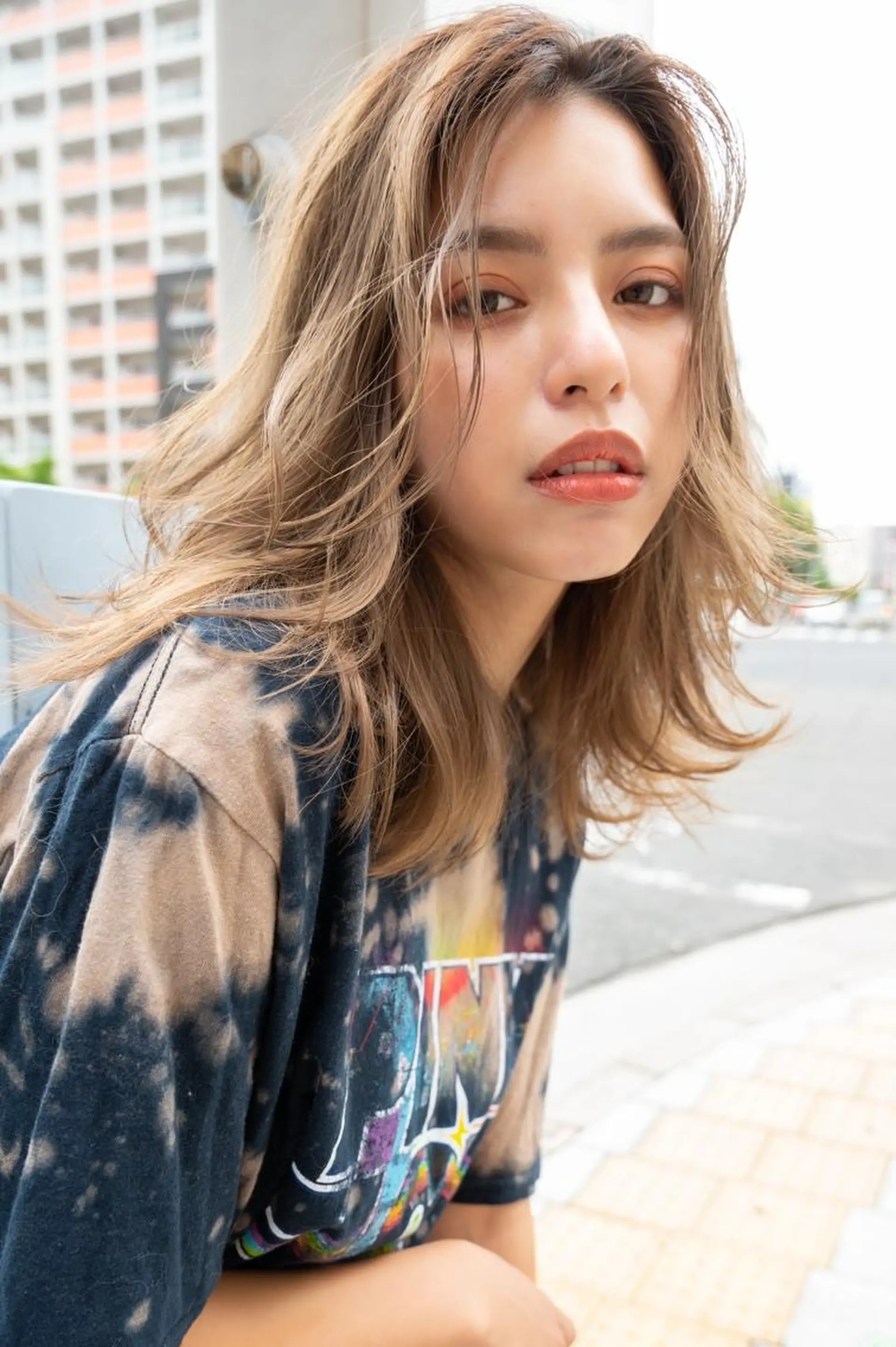 ミディアム カラー レイヤーカット カット ヘアカラー トリートメント ANGELICA LABO 梅田店のヘアスタイル