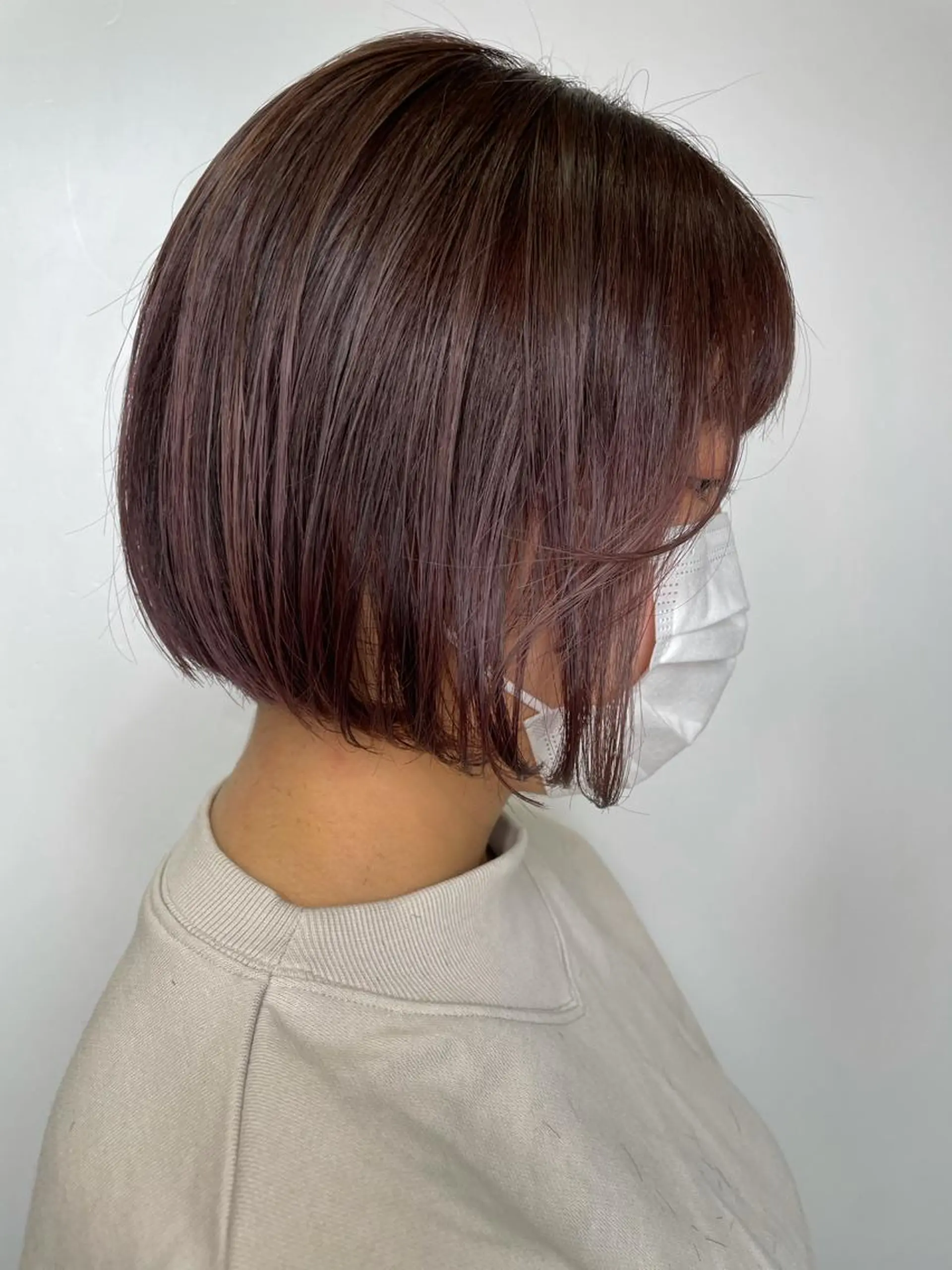 ショート カラー ブリーチ ブリーチなしカラー ピンクカラー ピンクパープル パープルカラー 極上の艶髪 RINAのヘアスタイル