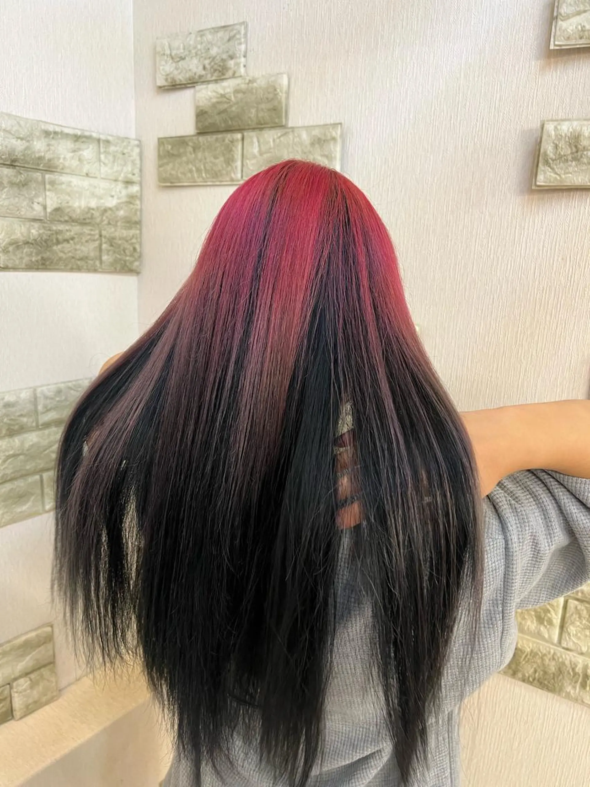 ロング カラー 黒髪 ブルーカラー ブルーブラック ピンクカラー トリートメント ️🫧押上️🫧はな 🫧まとまるショートのヘアスタイル