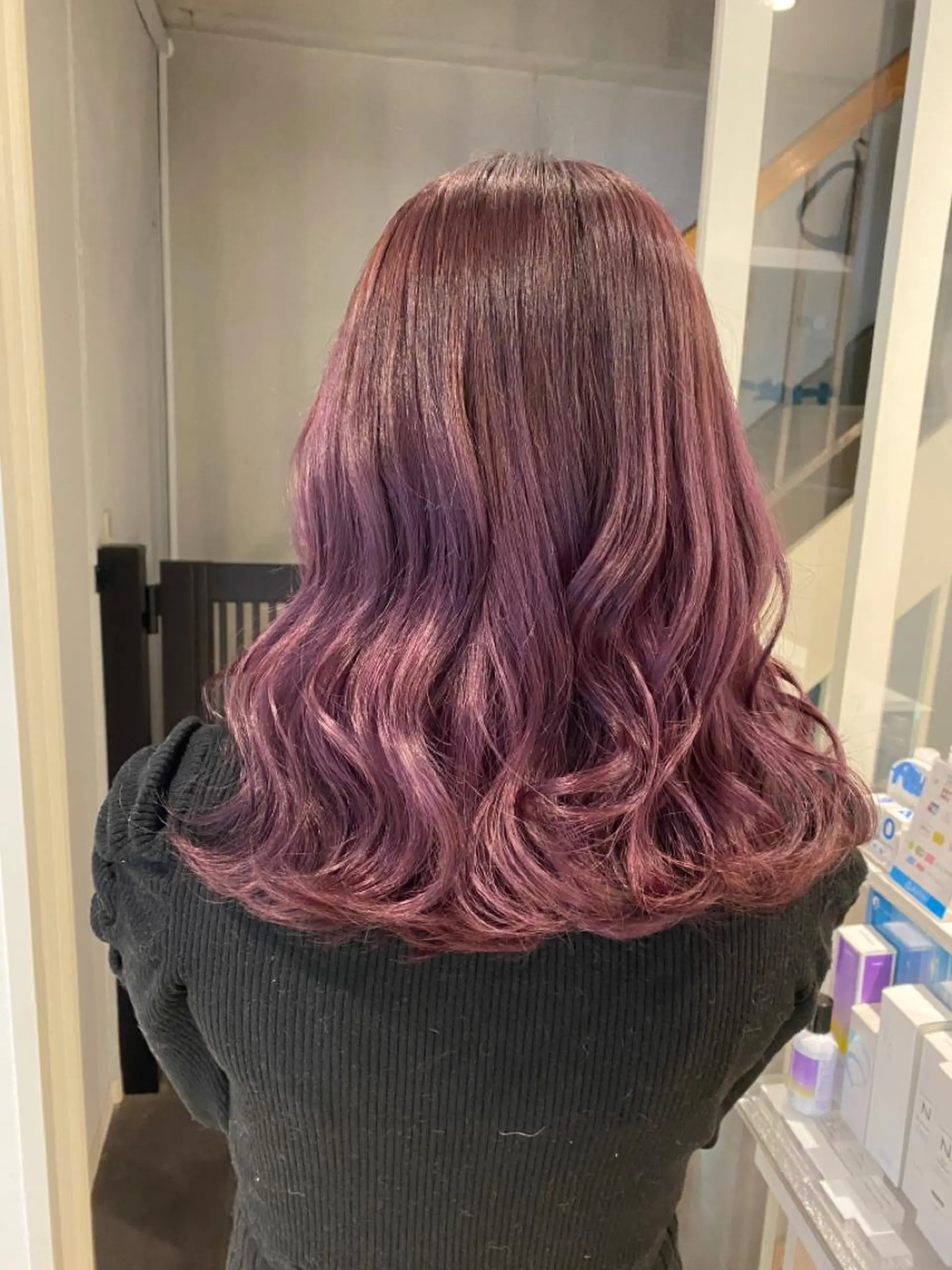 セミロング カラー 🌈評価No.1🌈 艶髪カラー❌エクステのヘアスタイル