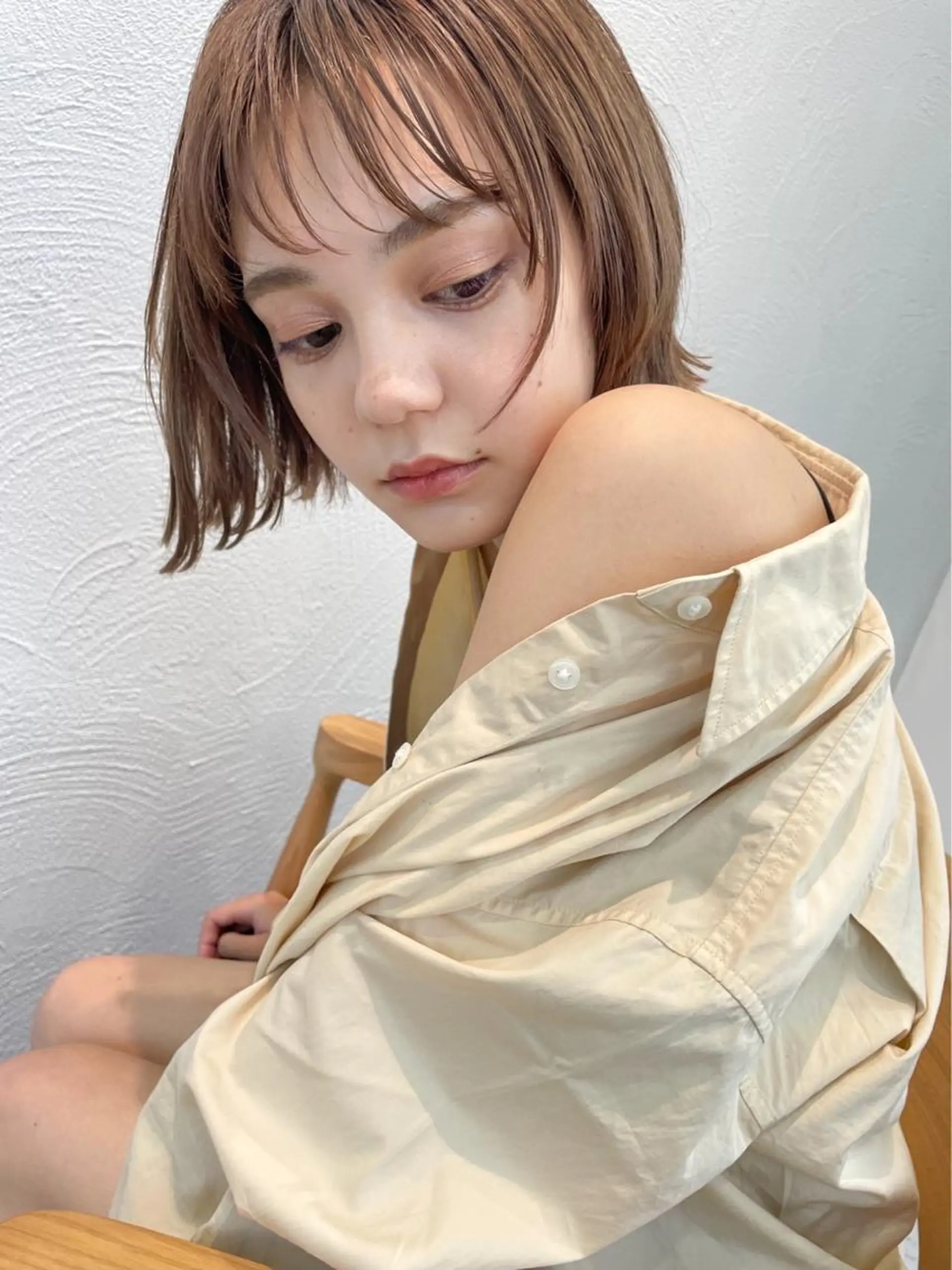 ミディアム ブリーチ毛でもできる 髪質改善縮毛MIHOのヘアスタイル