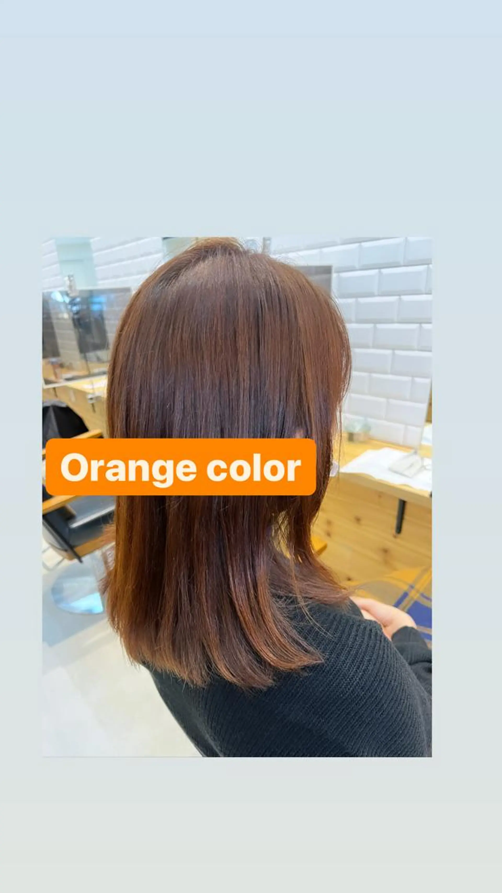ミディアム カラー オレンジ MATSU 🌟韓国🇰🇷のヘアスタイル