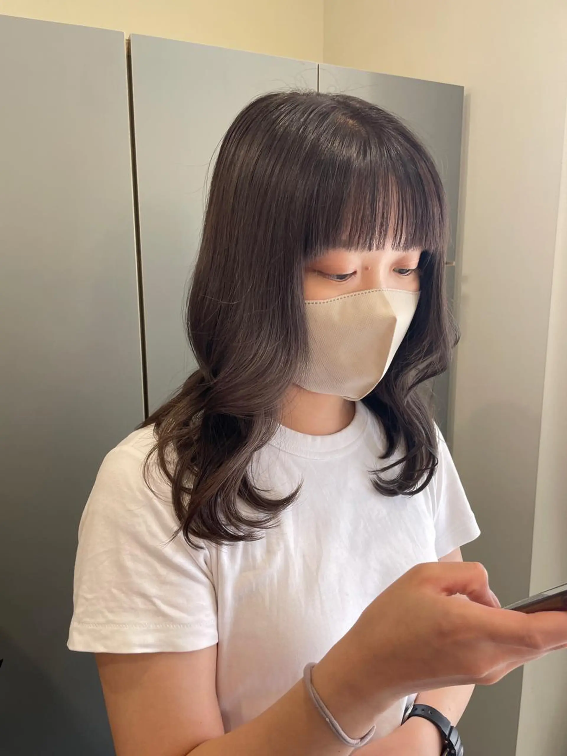 セミロング カラー ベージュカラー ブリーチ ダブルカラー ブリーチなしカラー ヘアセット大募集 ˗ˋˏairiˎˊ˗のヘアスタイル