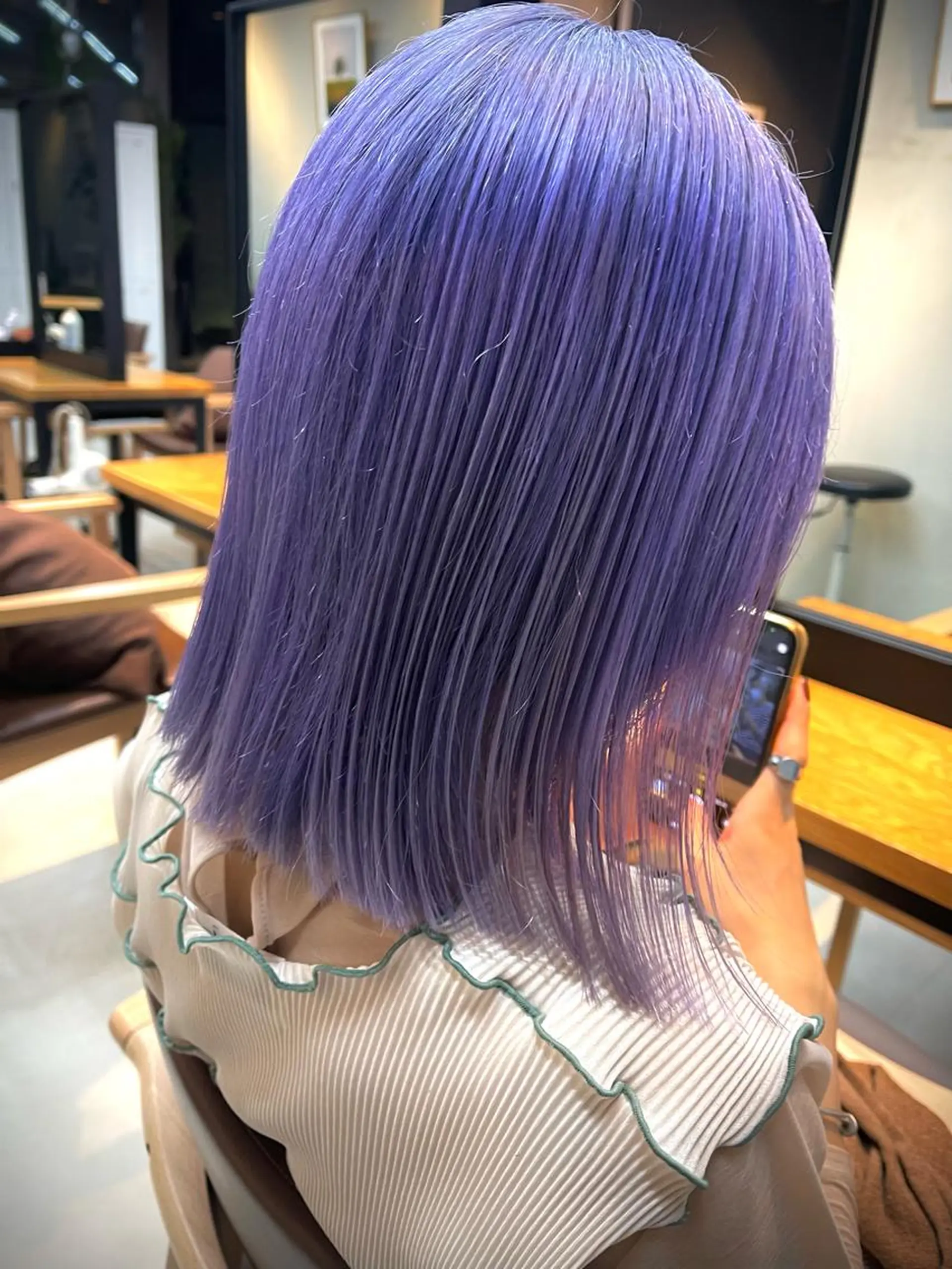 ミディアム カラー ブリーチ 透明感カラー ラベンダーカラー 似合わせショート×透 明感/やじまたかしのヘアスタイル