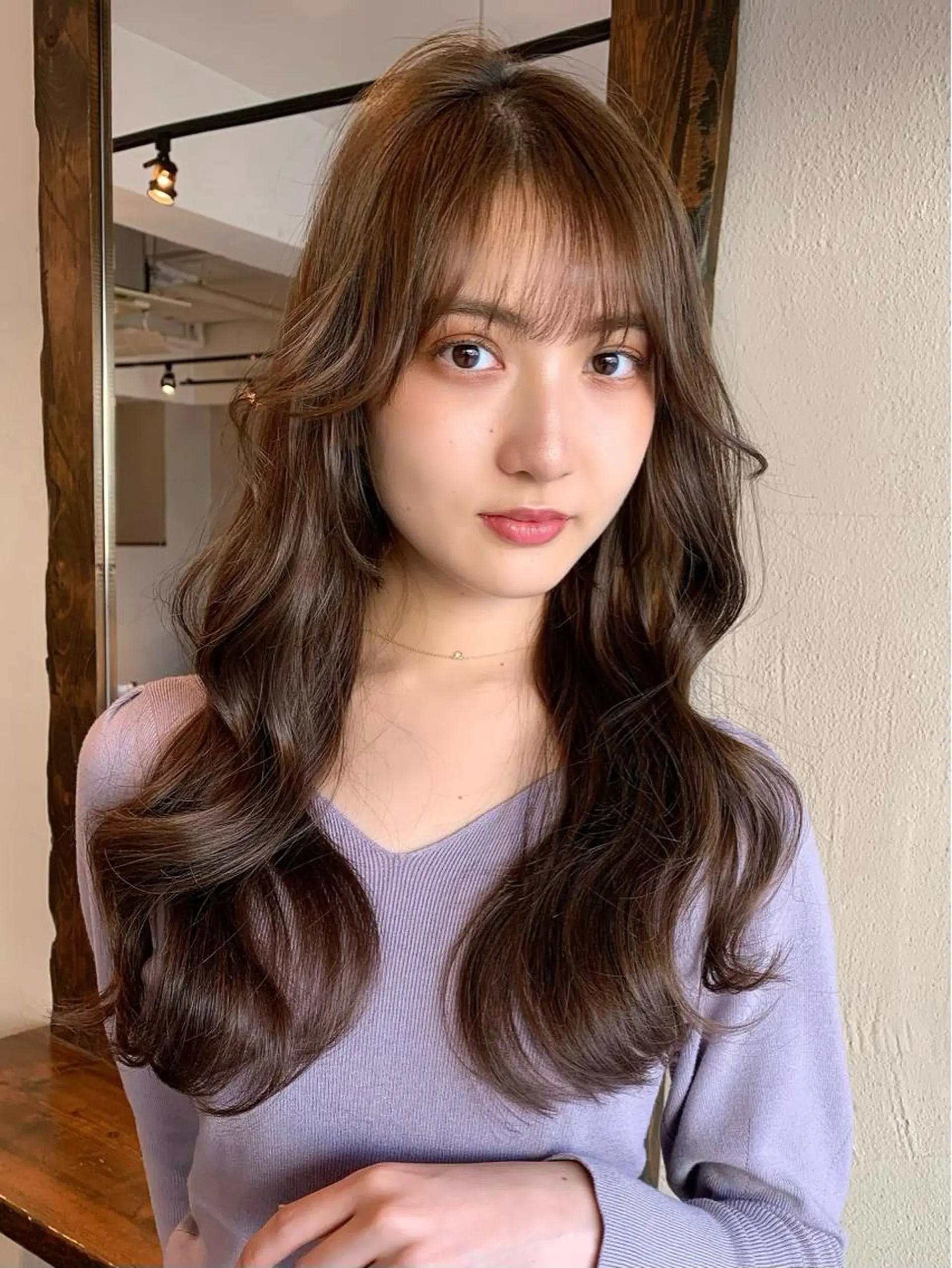 ロング カラー 透明感/オリーブ/ グレージュ/YUKAのヘアスタイル