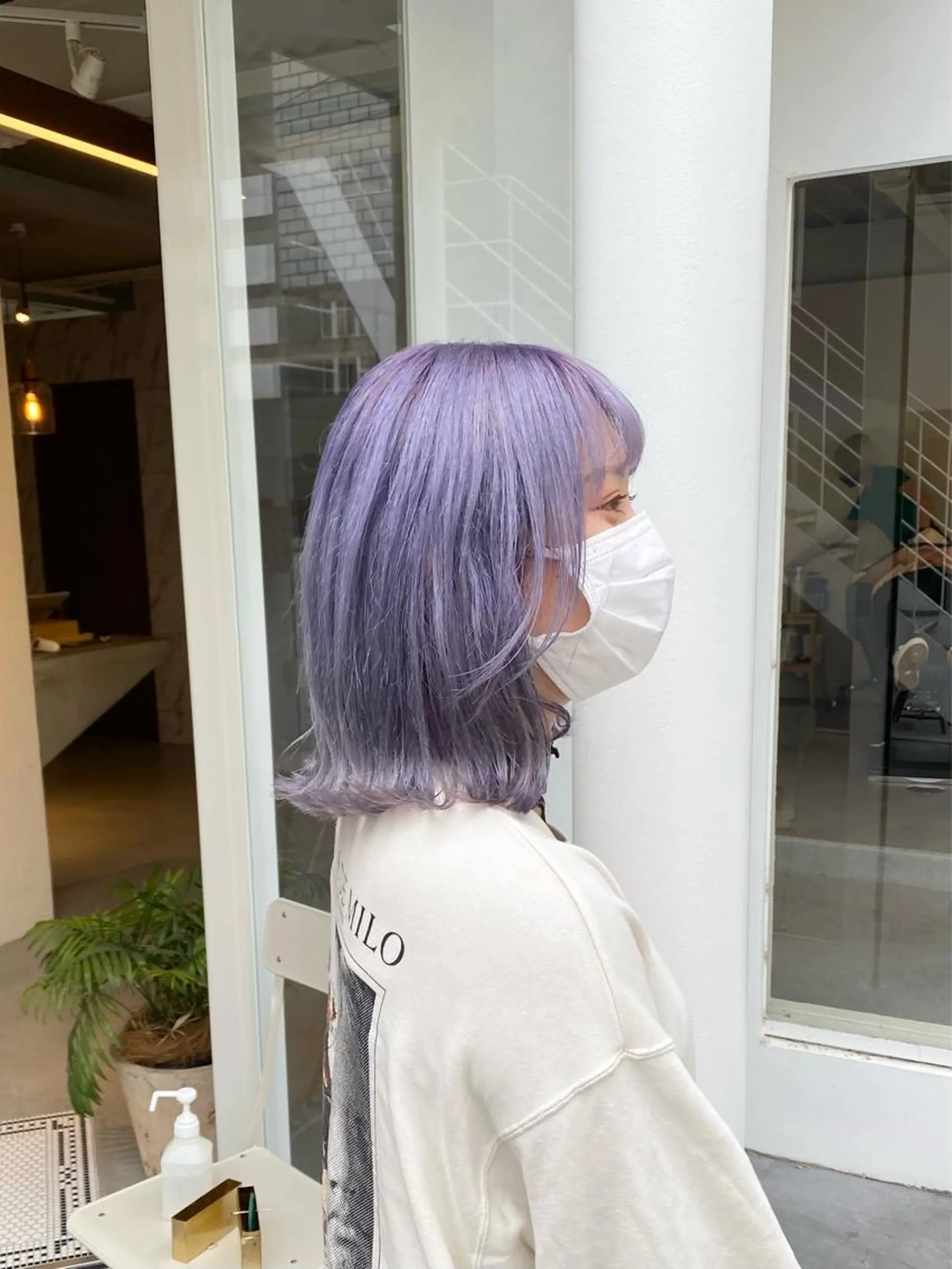ミディアム カラー ブルーカラー ブルーラベンダー ラベンダーカラー ハイトーン×似合わせ 🌱中川慎之介のヘアスタイル