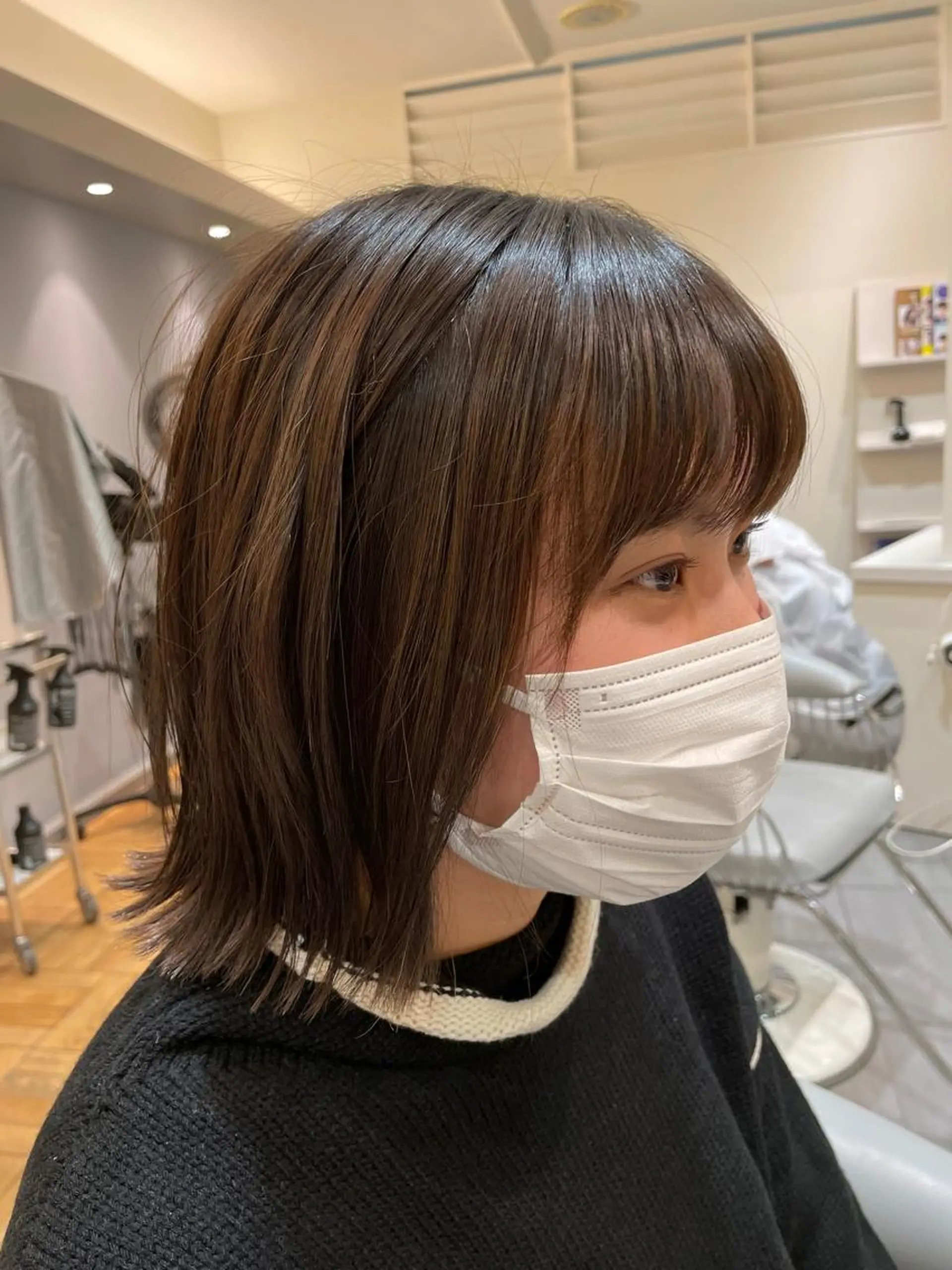 ショート ボブ 外ハネヘア FLAPPER所属・コテ巻きパーマ /パーマ/亀井のヘアスタイル