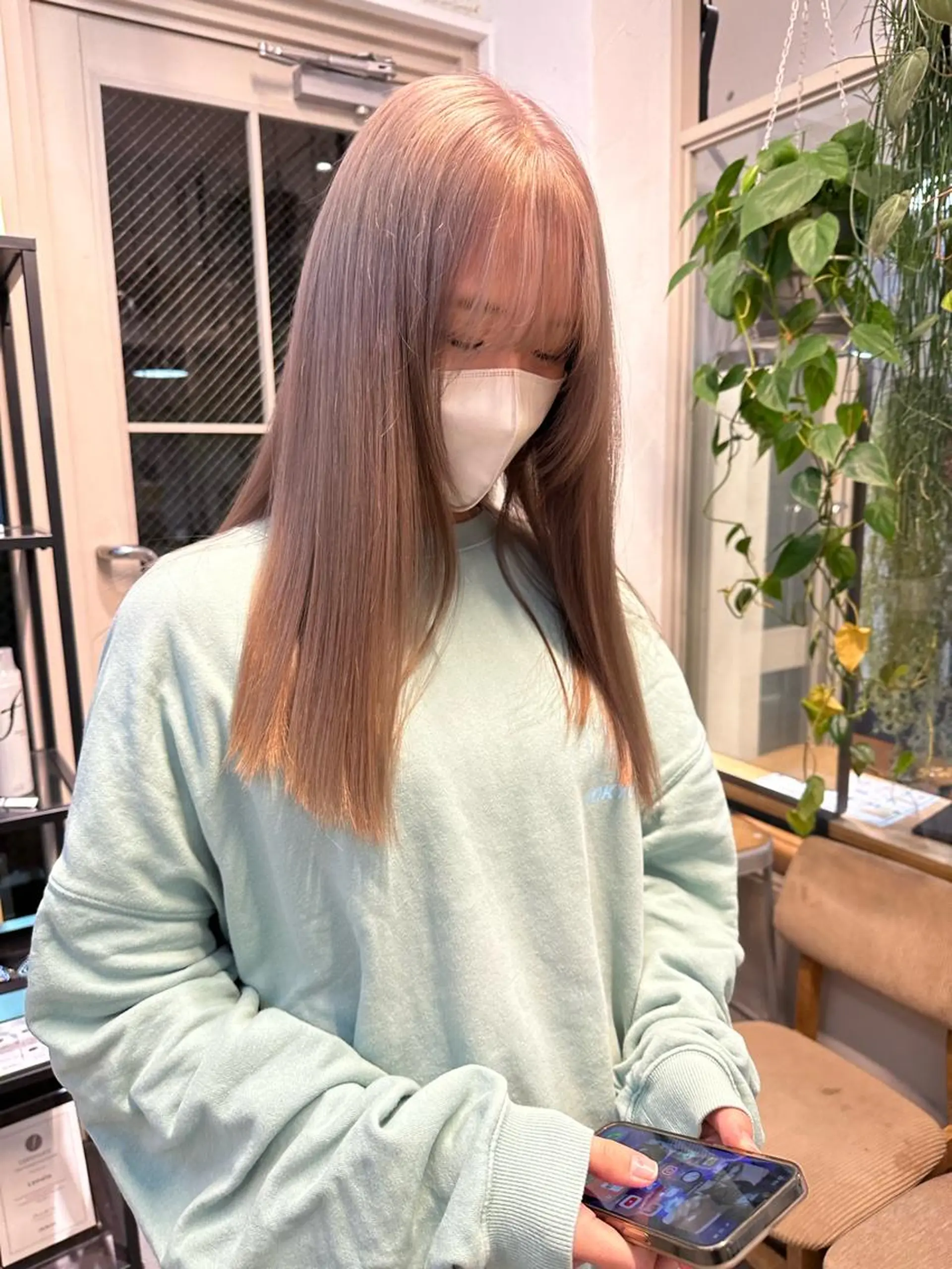 ロング カラー ヘアカラー トリートメント REINA☁️透明感 カラー/ぷつっと♡のヘアスタイル