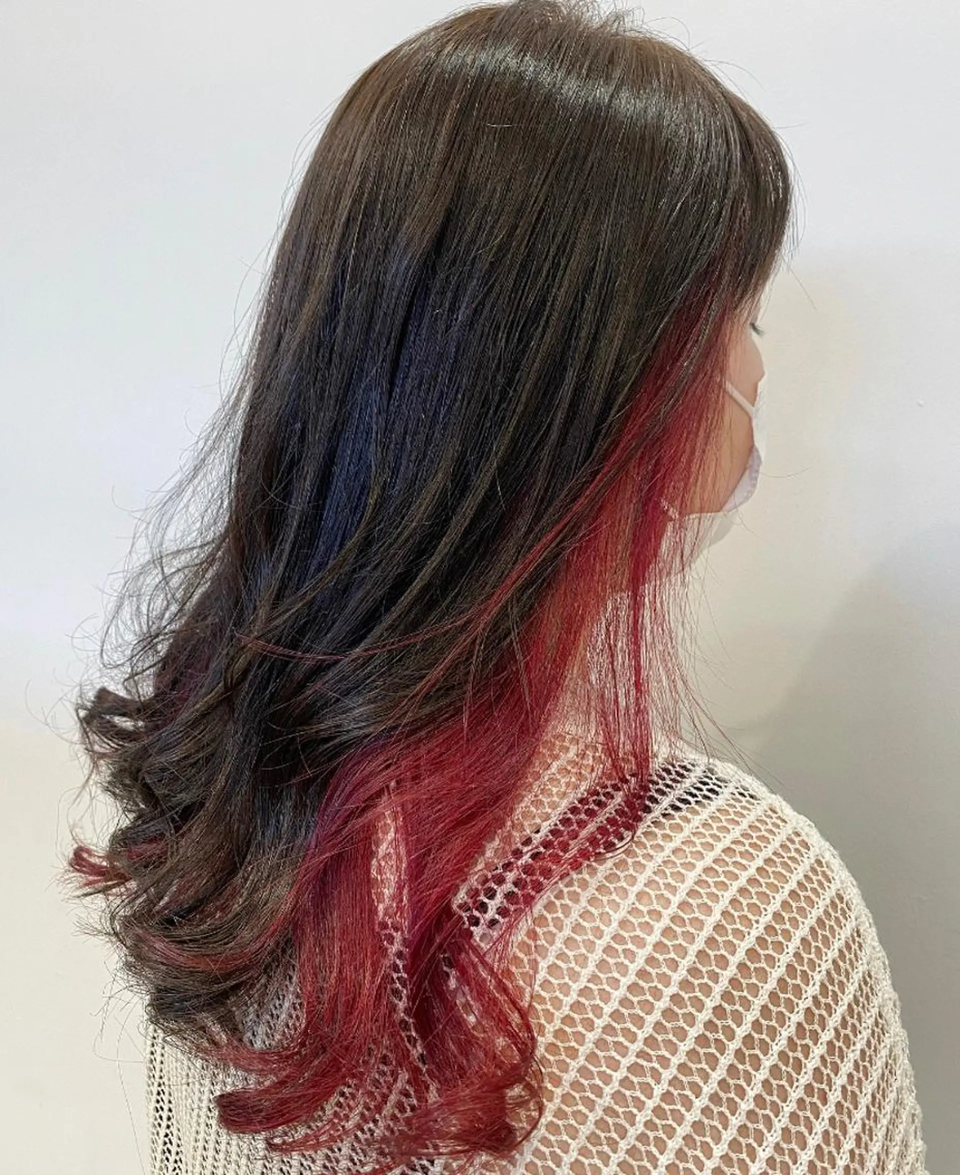 ロング カラー インナーカラー ローズカラー カット ヘアカラー WATANABE MISAKIのヘアスタイル