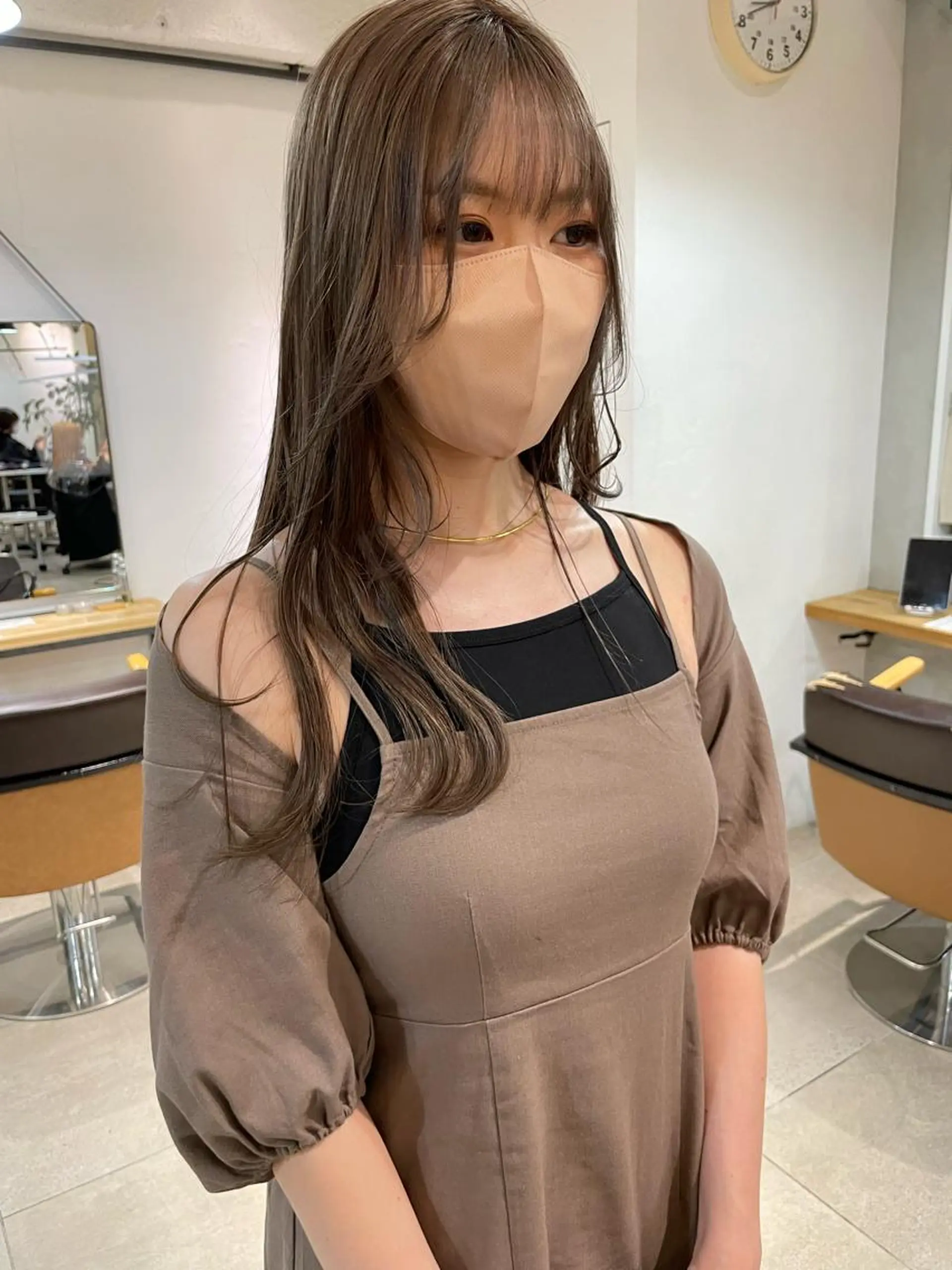 ロング カラー ヘアアレンジ 小顔レイヤー×コンパ クトボブ/林隆平のヘアスタイル